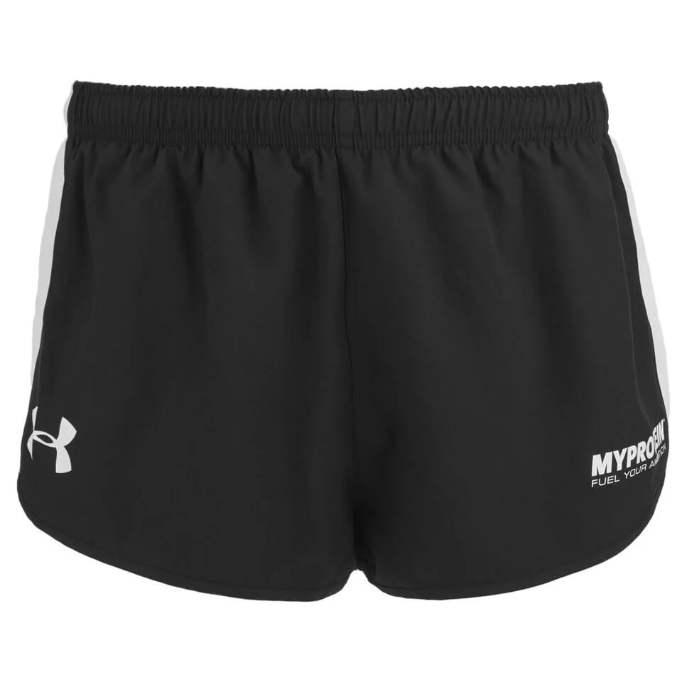Myprotein Under Armour Men's Athletic Shorts, Black/White Pilt 1
