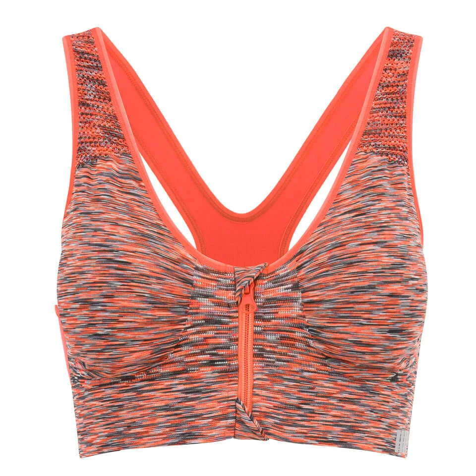 Myprotein Women's Medium Support Zip Front Sports Bra - Orange Marl Pilt 1