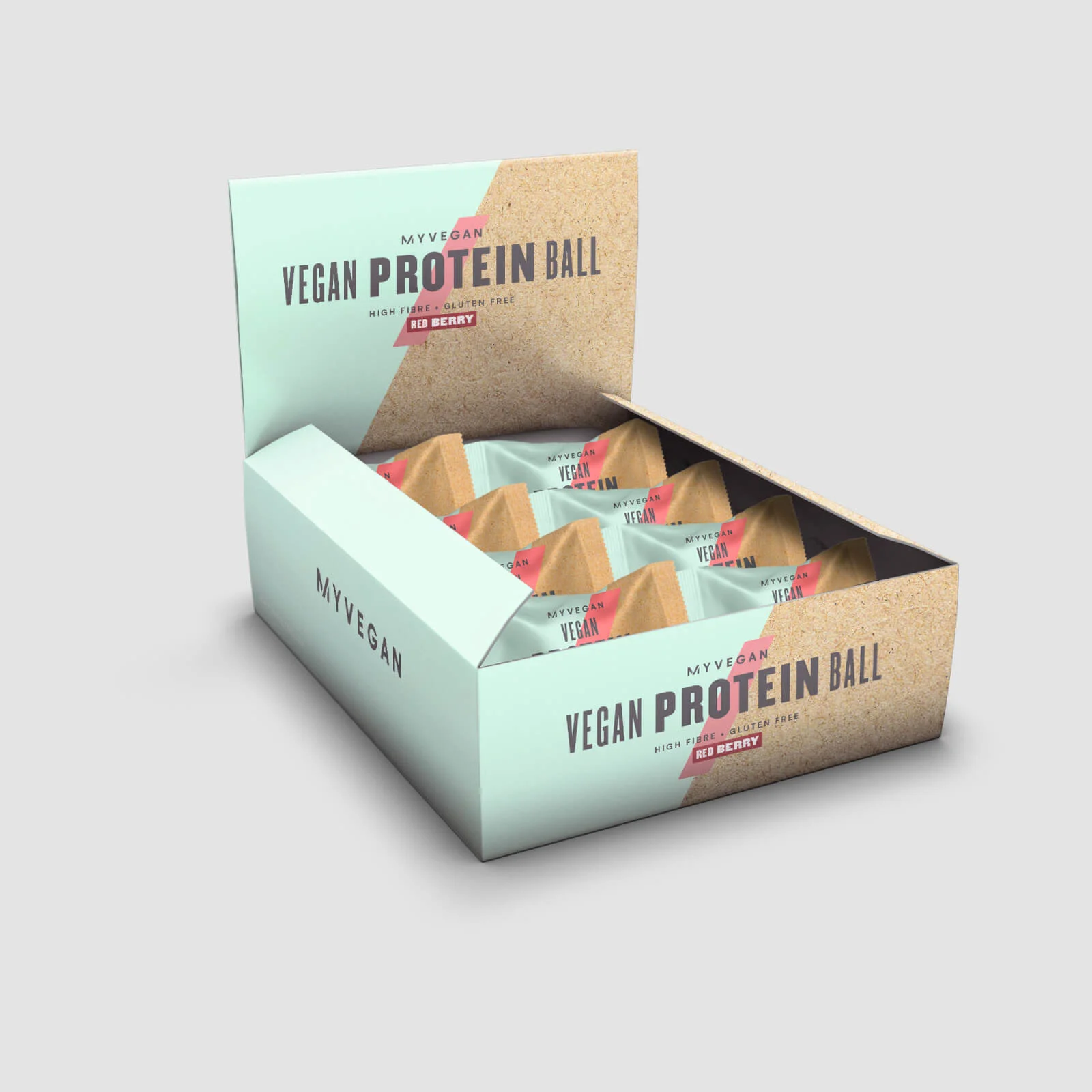 Veegan Proteiinipallid - 12 x 40g - Punased marjad Pilt 1