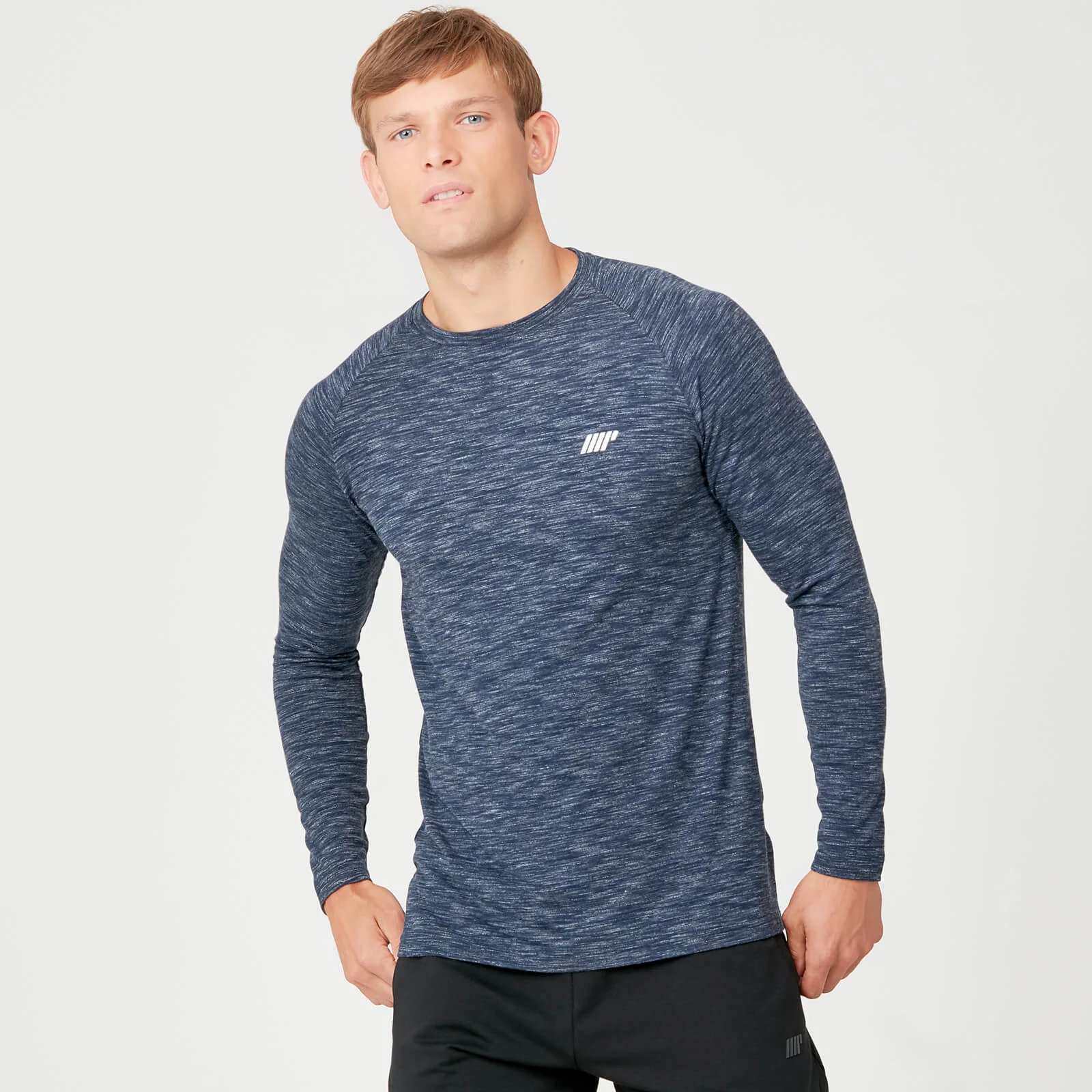 MP Performance Long Sleeve T-Shirt - Navy Marl - XS Pilt 1