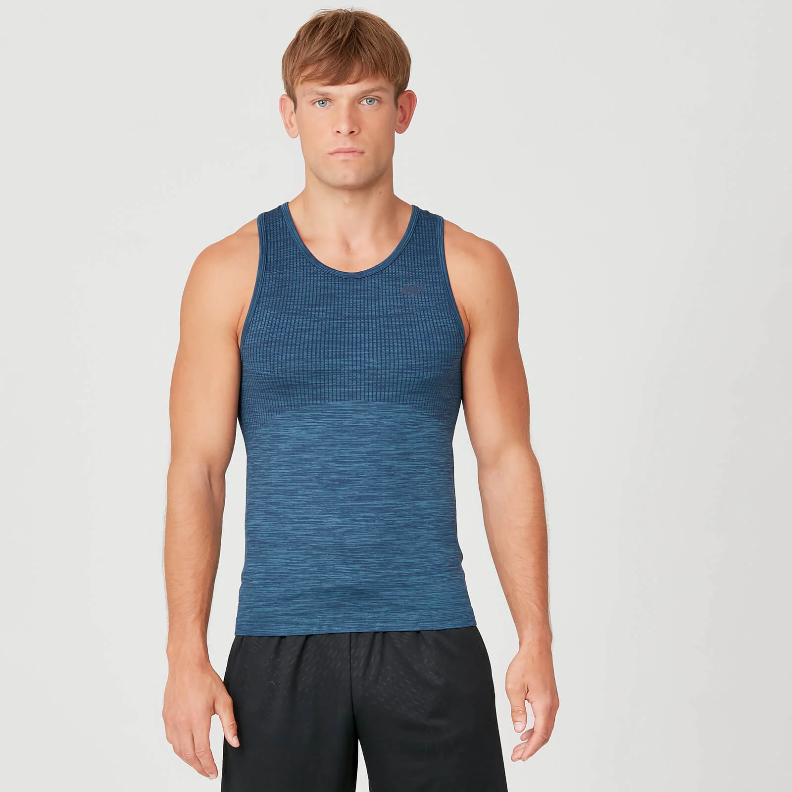MP Men's Seamless Tank Top - Petrol Blue - XS Pilt 1