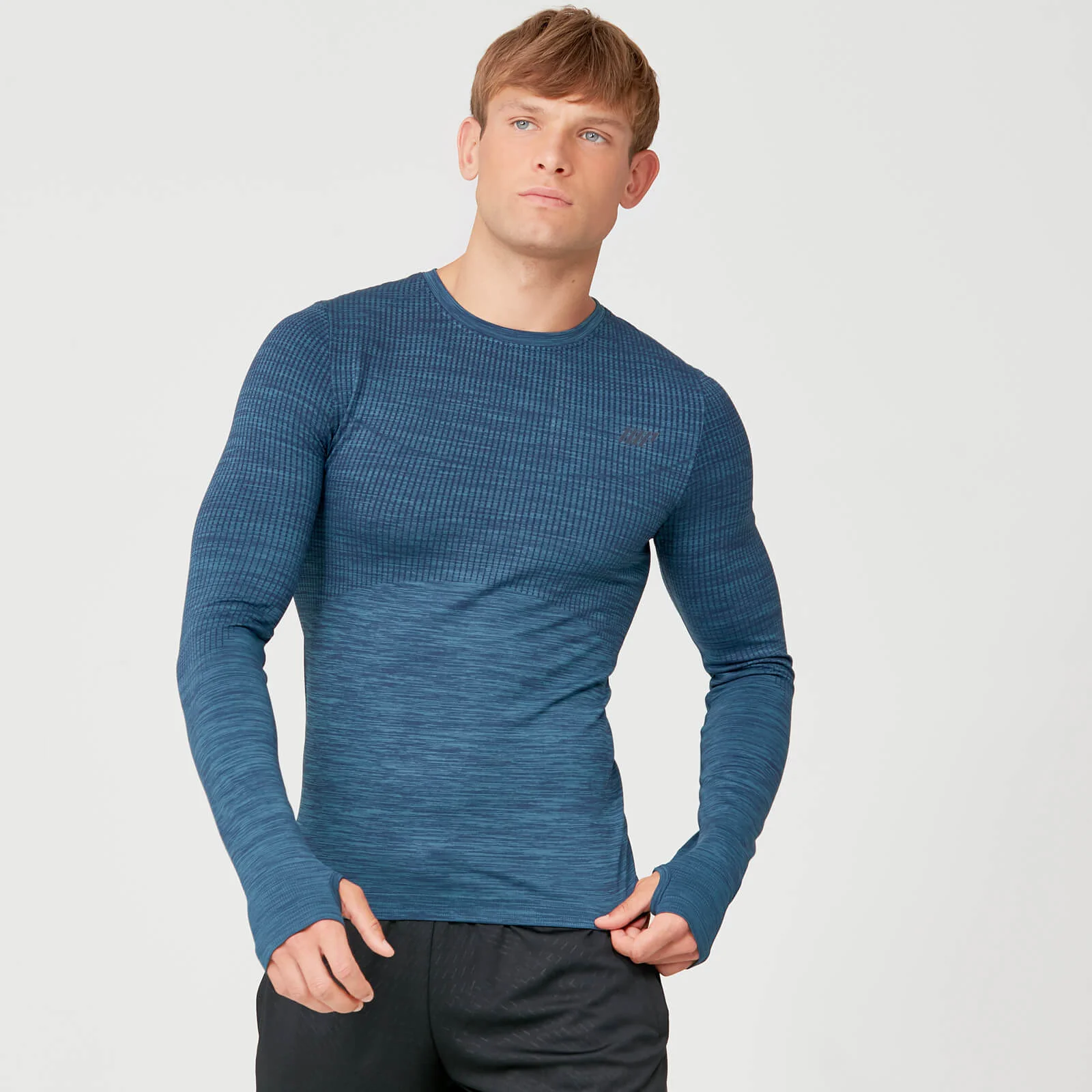 MP Sculpt Seamless Long Sleeve T-Shirt - Petrol Blue - XS Pilt 1