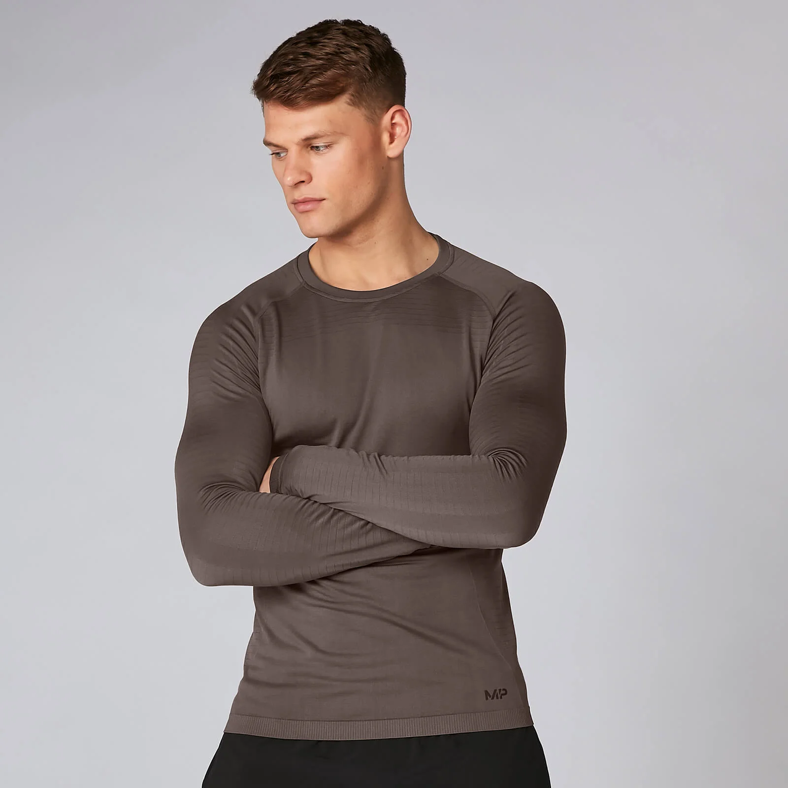 MP Men's Elite Seamless Long Sleeve Top - Driftwood - XS Pilt 1