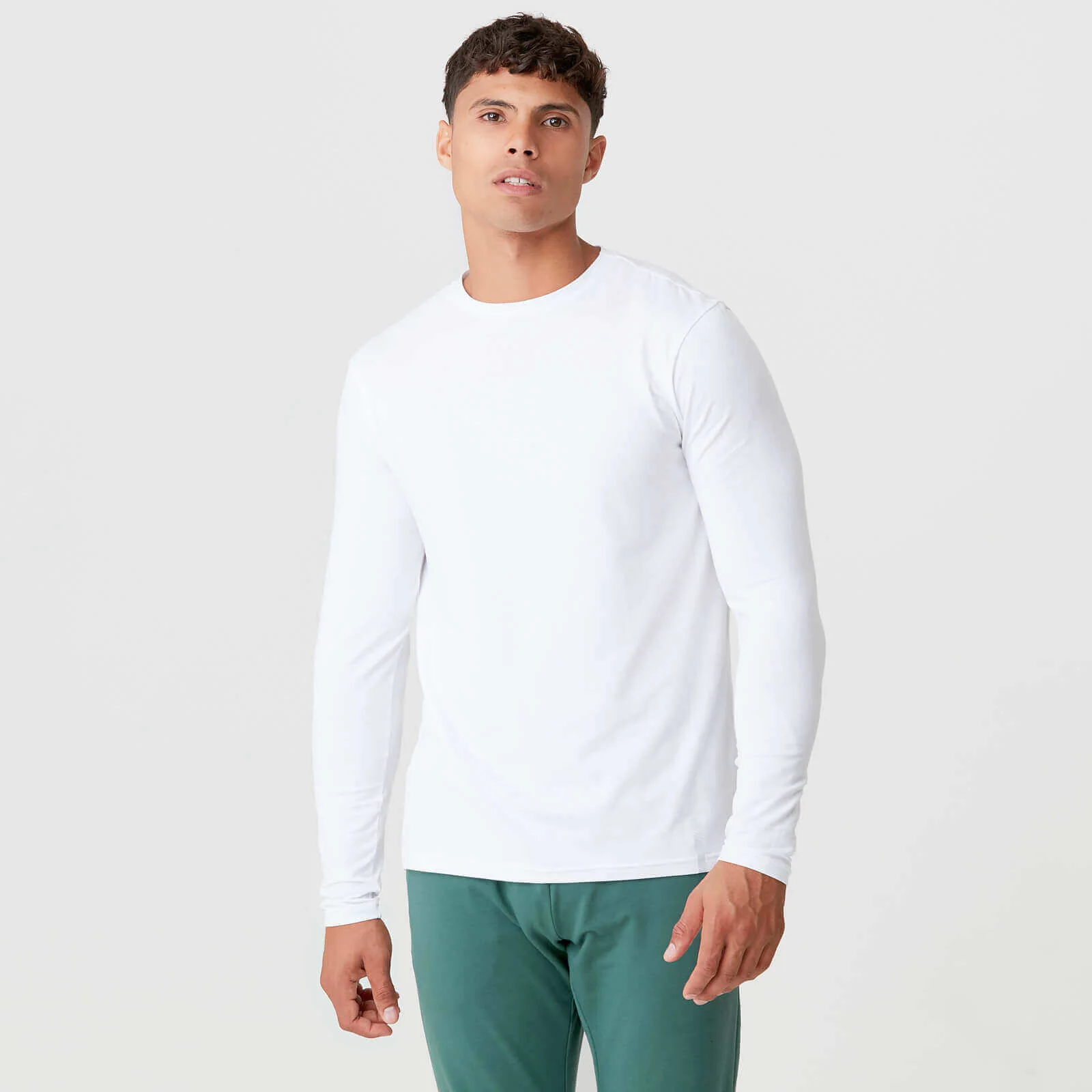 MP Men's Luxe Classic Long Sleeve Crew - White - XS Pilt 1