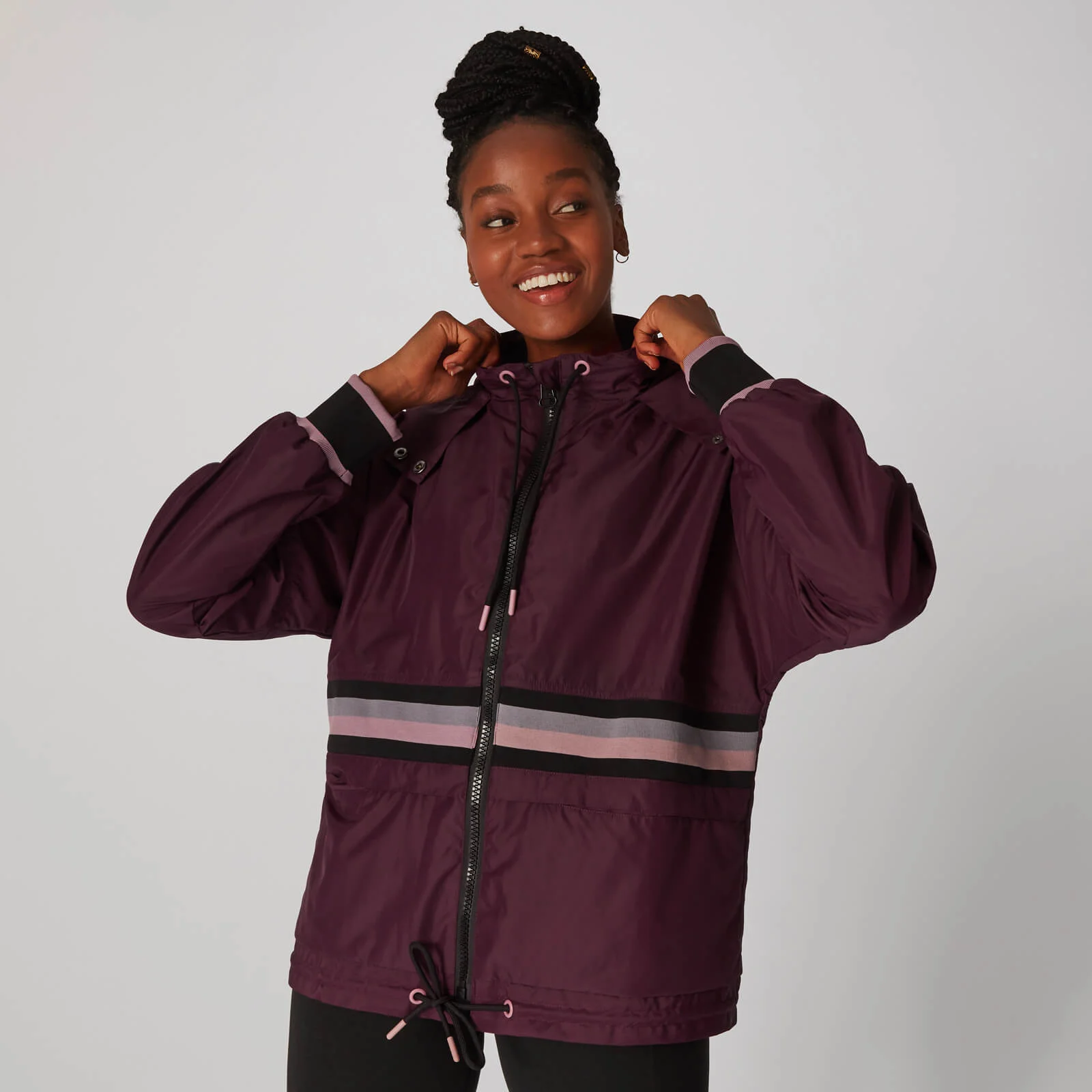 MP Women's Sleeve Stripe Windbreaker Jacket - Malbec - XS Pilt 1