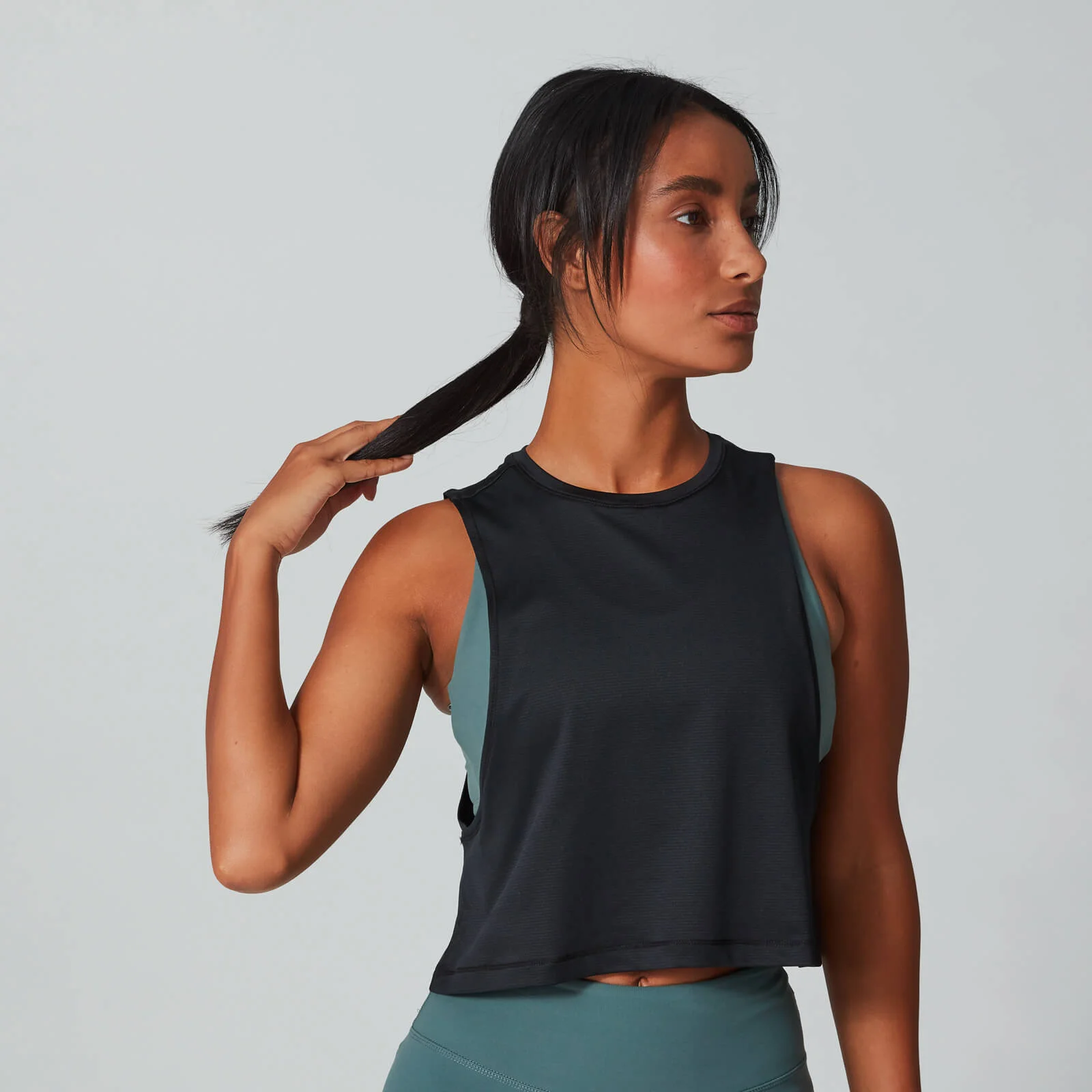 MP Women's Mesh Tech Drop Armhole Tank Top - Black - XS Pilt 1