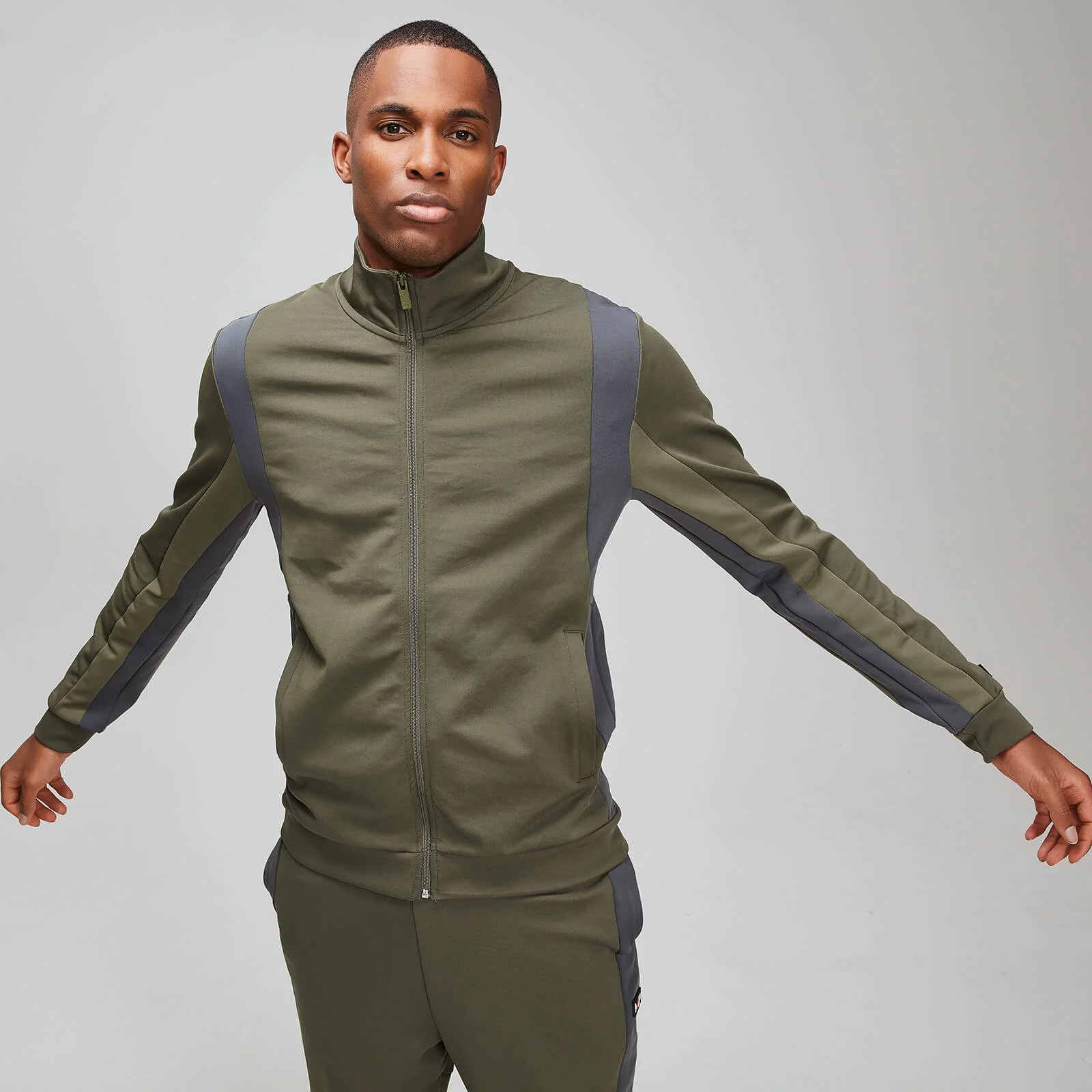 MP Men's Colour Block Trackie Jacket - Birch - XS Pilt 1