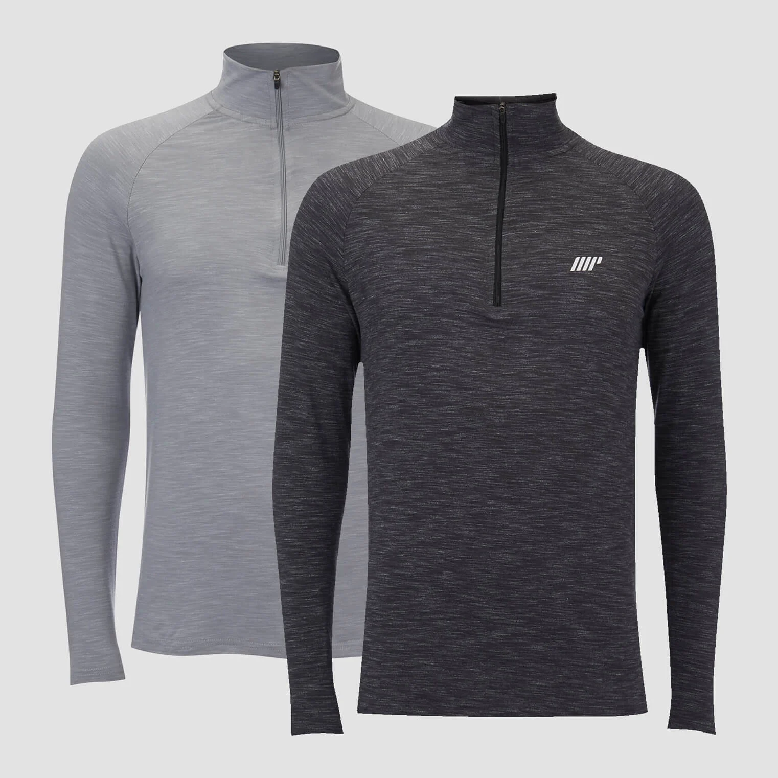 Myprotein Performance 2 Pack 1/4 Zip Top - Charcoal Marl/Grey Marl - XS Pilt 1