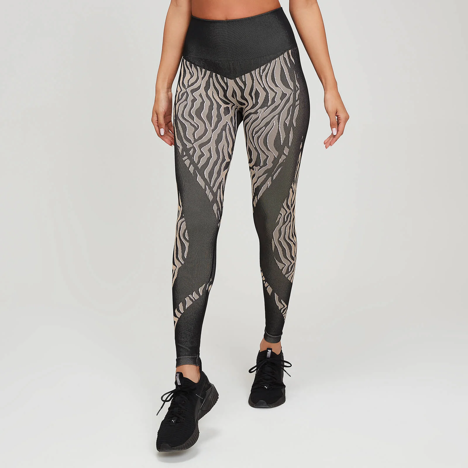 MP Women's Animal Zebra Seamless Leggings - Black/Praline - XS Pilt 1