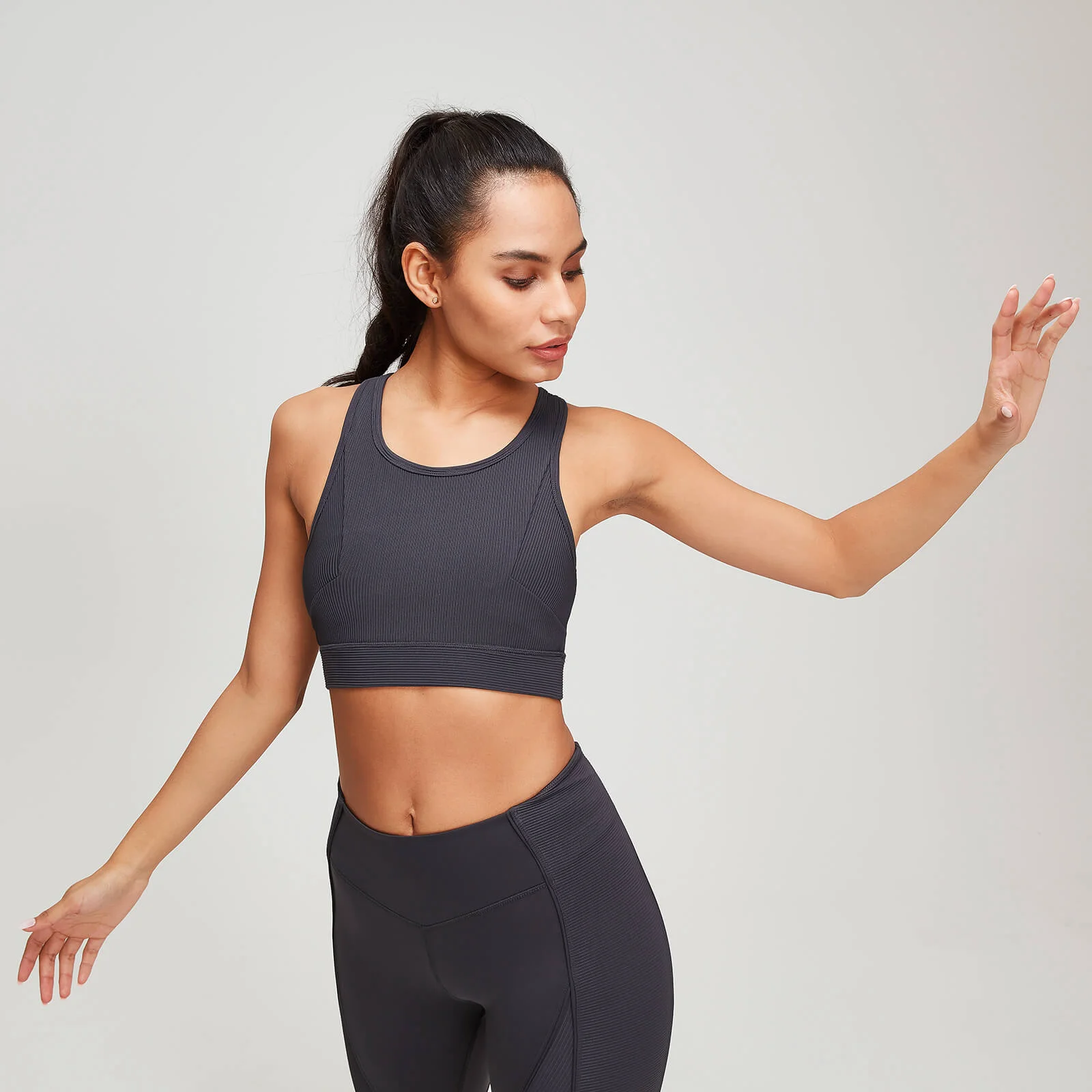 MP Women's Textured Training Sports Bra - Slate - XS Pilt 1