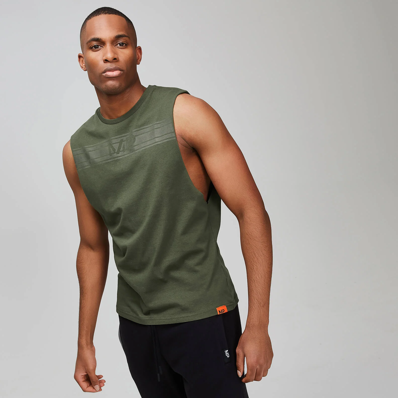 MP Men's Rest Day Drop Armhole Tank Top - Army Green - XS Pilt 1