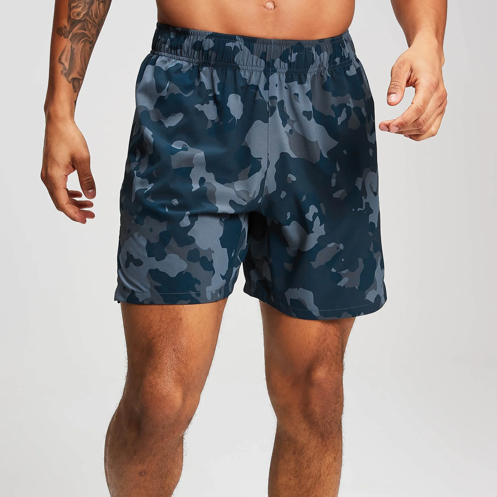 MP Men's Training Stretch Woven Shorts - Washed Blue-Camo - XS Pilt 1