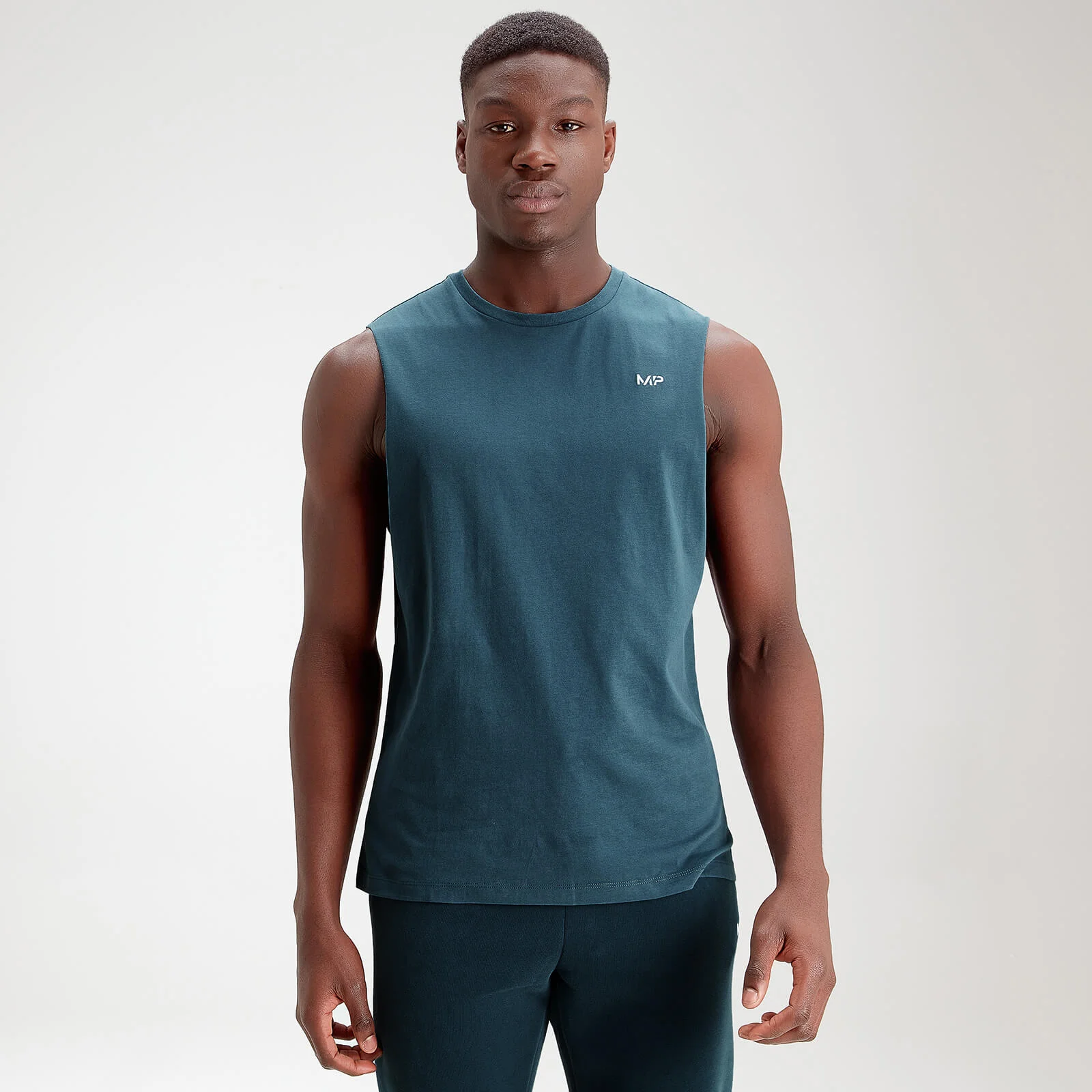 MP Men's Essentials Drop Armhole Tank - Deep Sea Blue - XXS Pilt 1