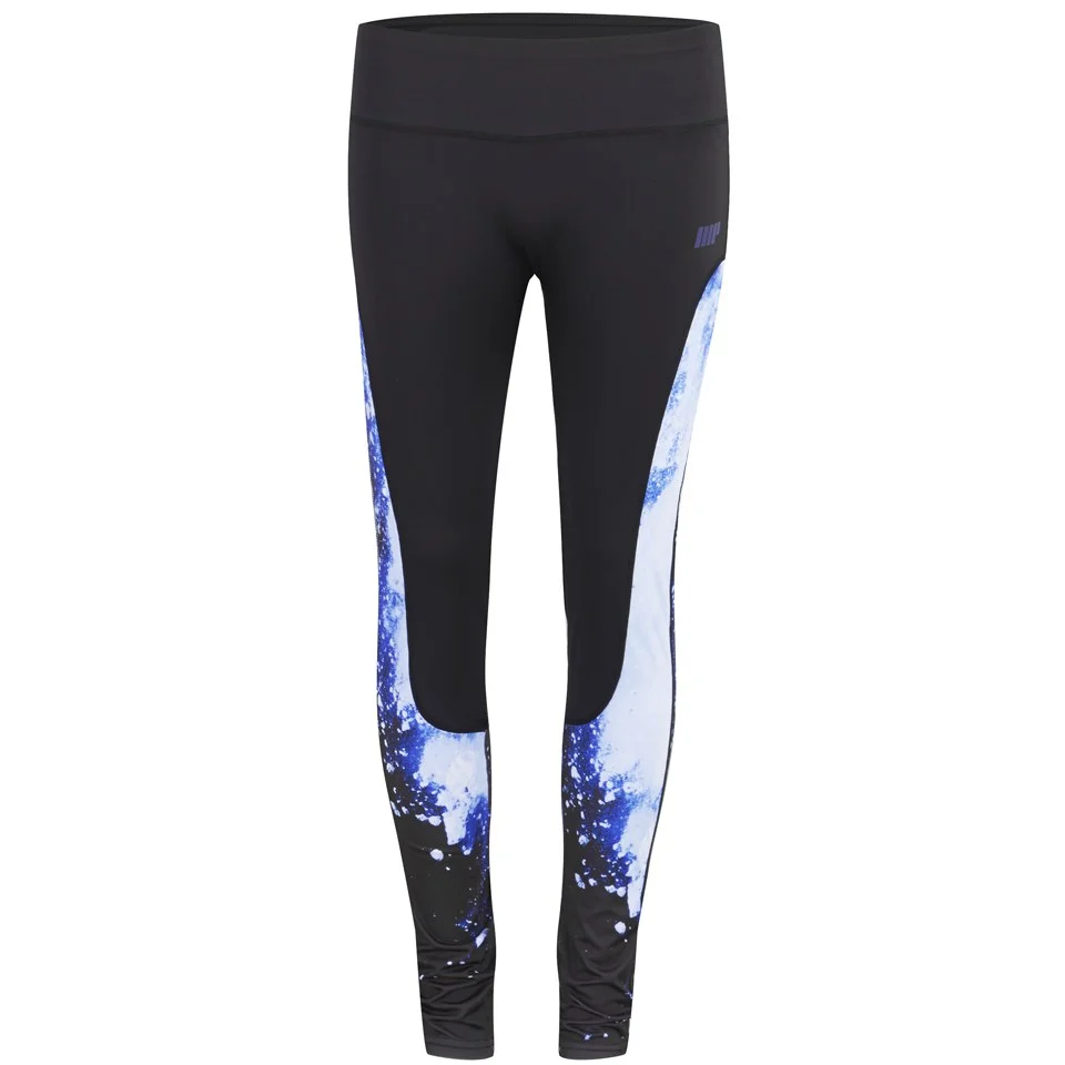 Myprotein Women’s High Waisted Printed Panel Leggings - Blue Pilt 1