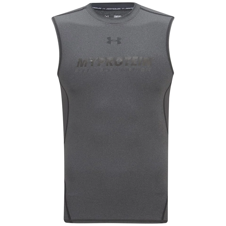 Under Armour Men's HeatGear Sleeveless Compression Shirt - Carbon Heather Pilt 1