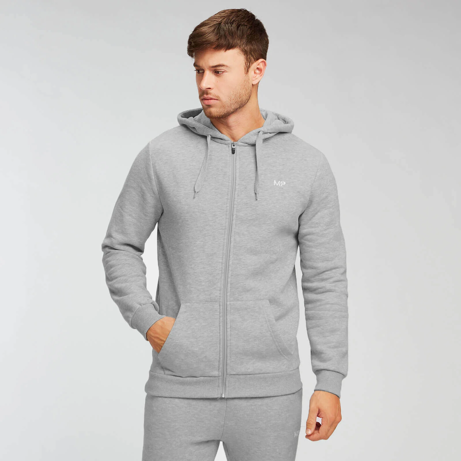 MP meeste lukuga dressipluus – savihall - XS Pilt 1