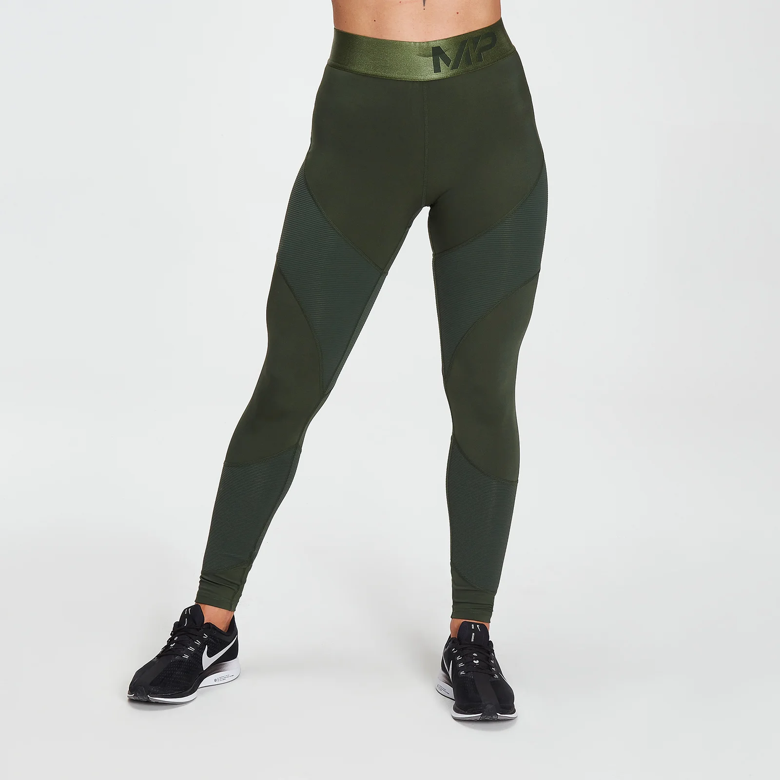 MP Women's Textured Leggings- Dark Green - XXS Pilt 1