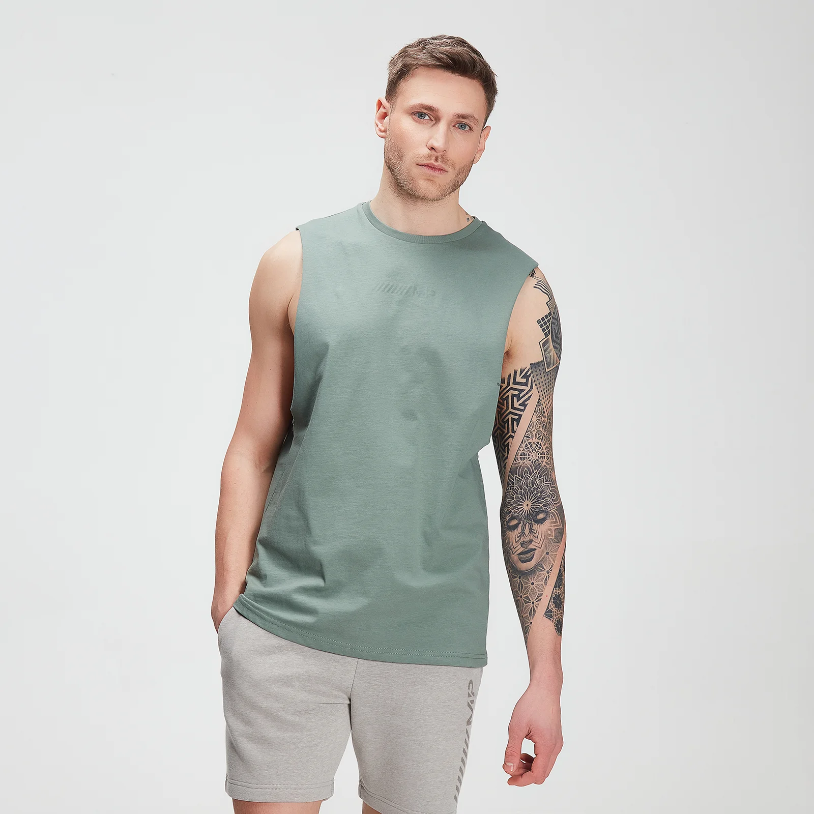 MP Men's Tonal Graphic Tank – Washed Green - XXS Pilt 1