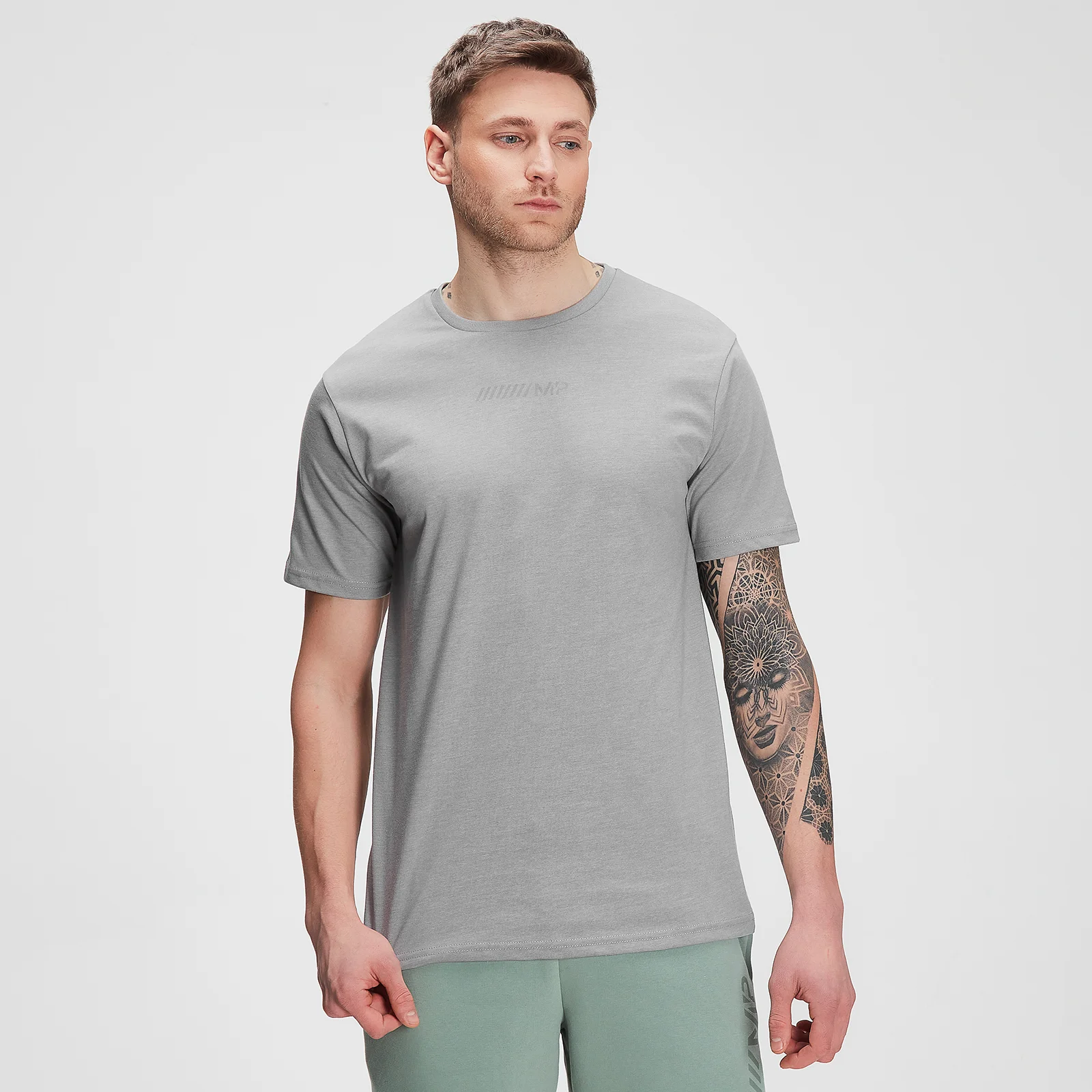 MP Men's Tonal Graphic Short Sleeve T-shirt – Storm Grey Marl - XXS Pilt 1