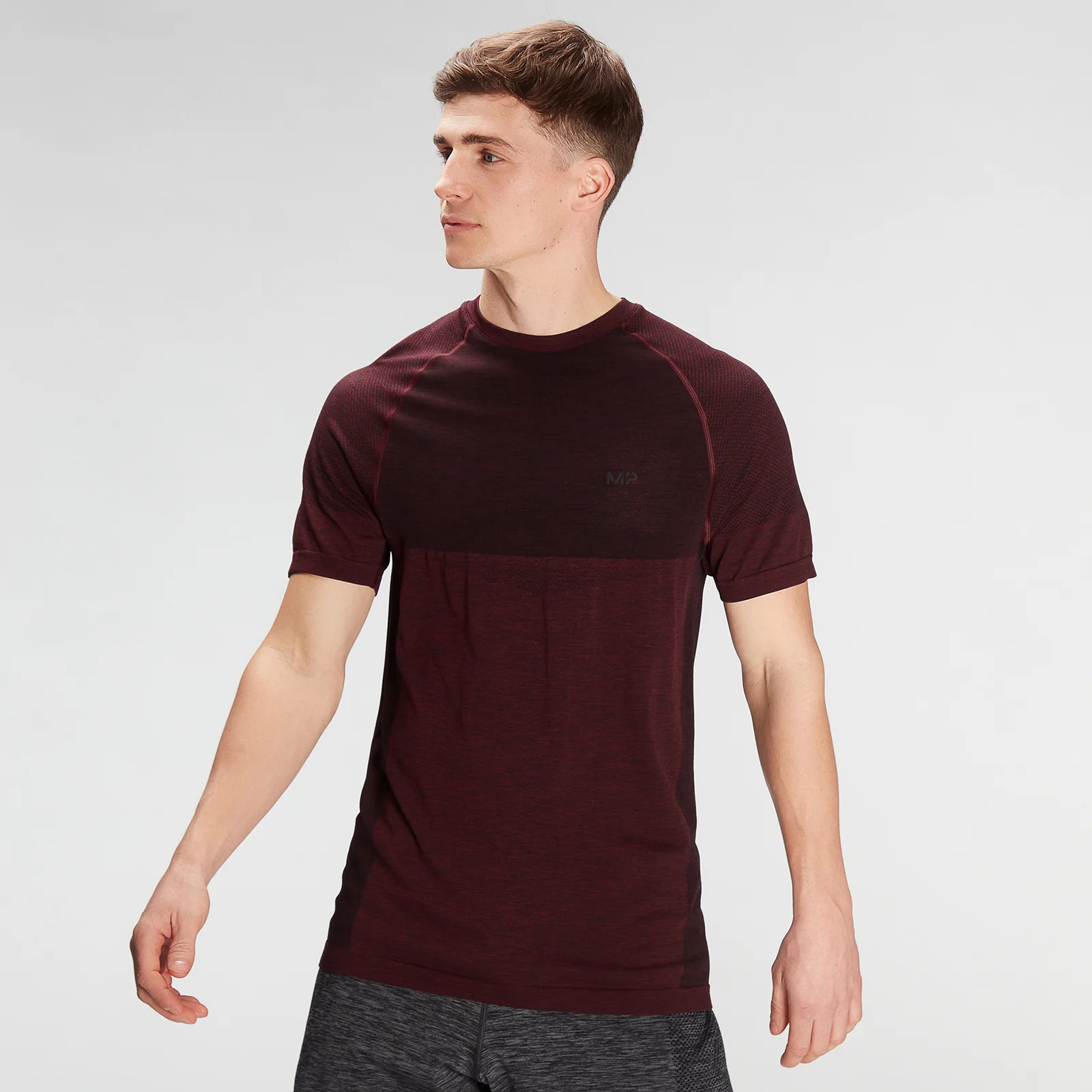 MP Meeste Essential Seamless lühikeste varrukatega T-särk- Washed Oxblood Marl - XXS Pilt 1
