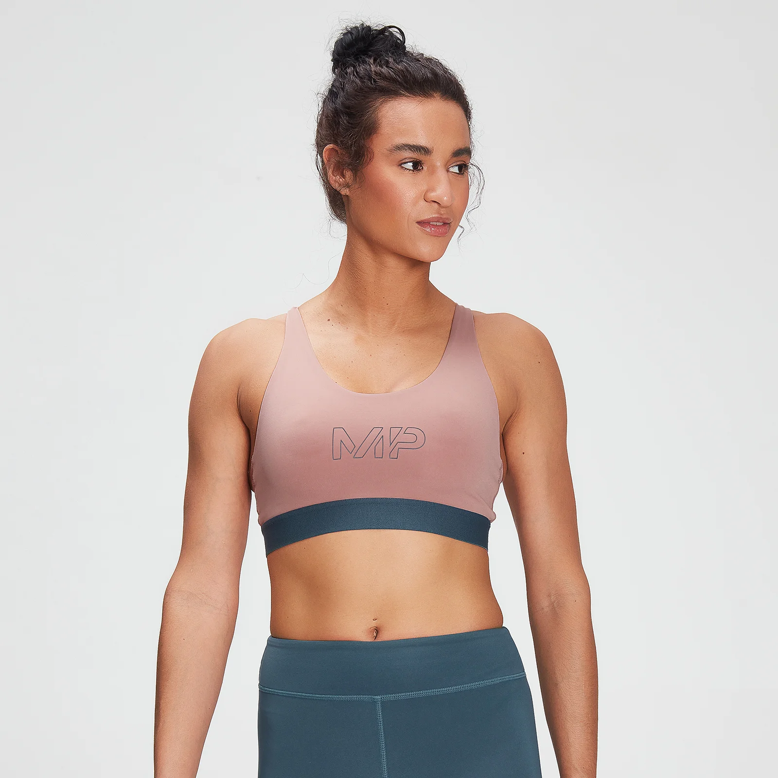 MP Women's Branded Training Sports Bra - Washed Pink - XXS Pilt 1