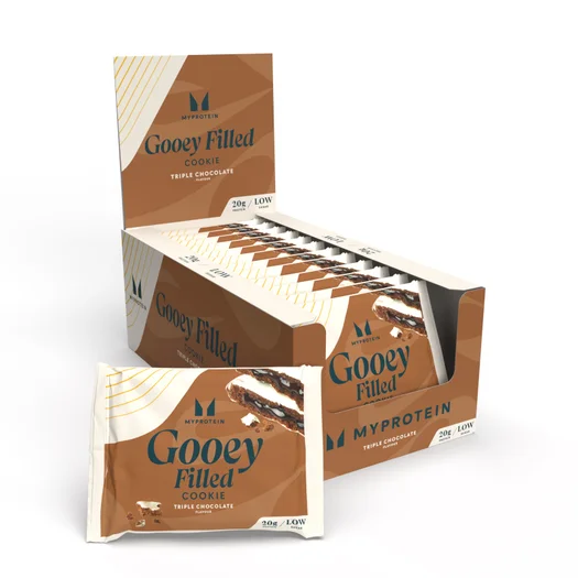 Küpsetatud proteiiniküpsis - 12 x 75g - Triple Chocolate (Gooey Filled)