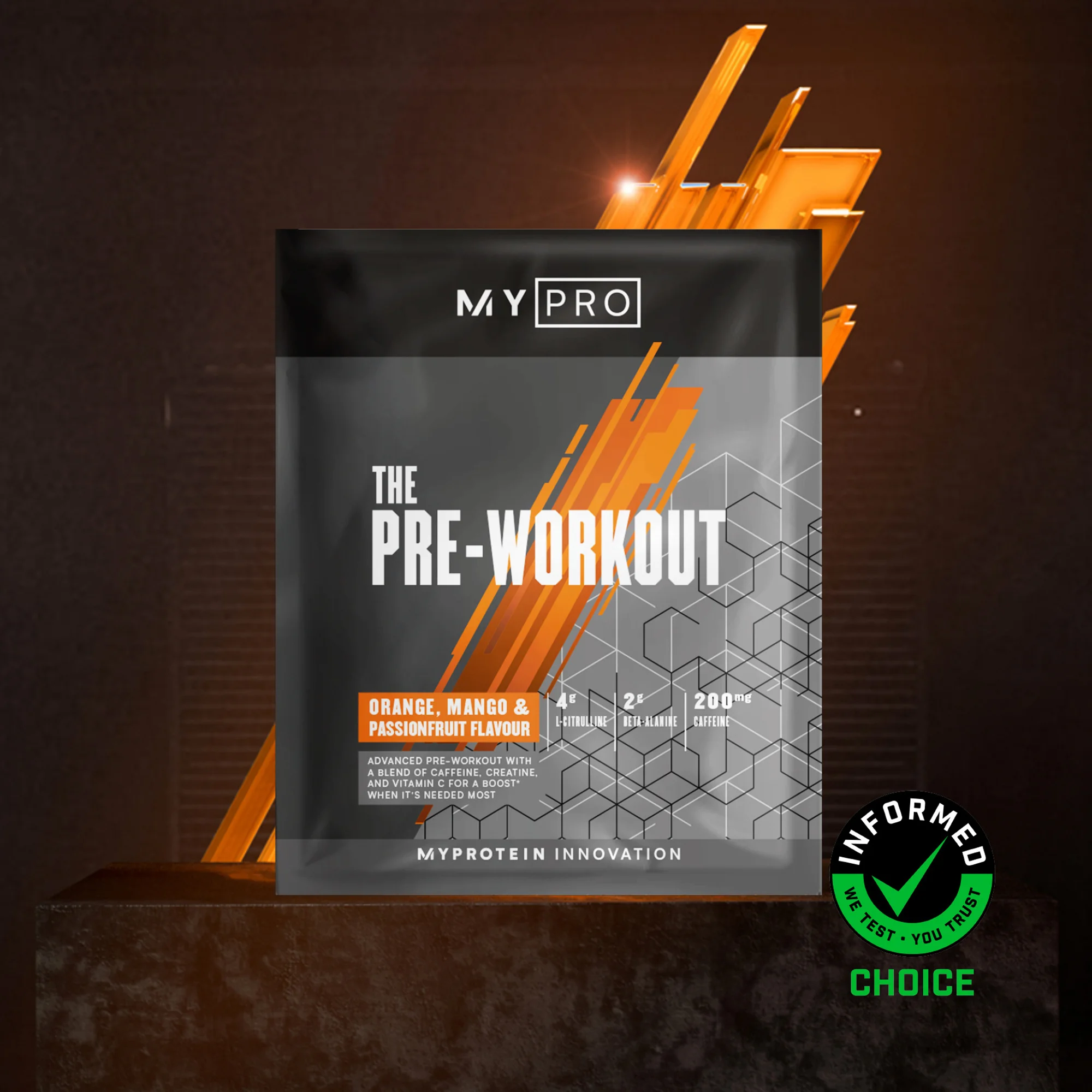 THE Pre-Workout (Sample) - 14g - Apelsini-mango-passioonivilja Pilt 1