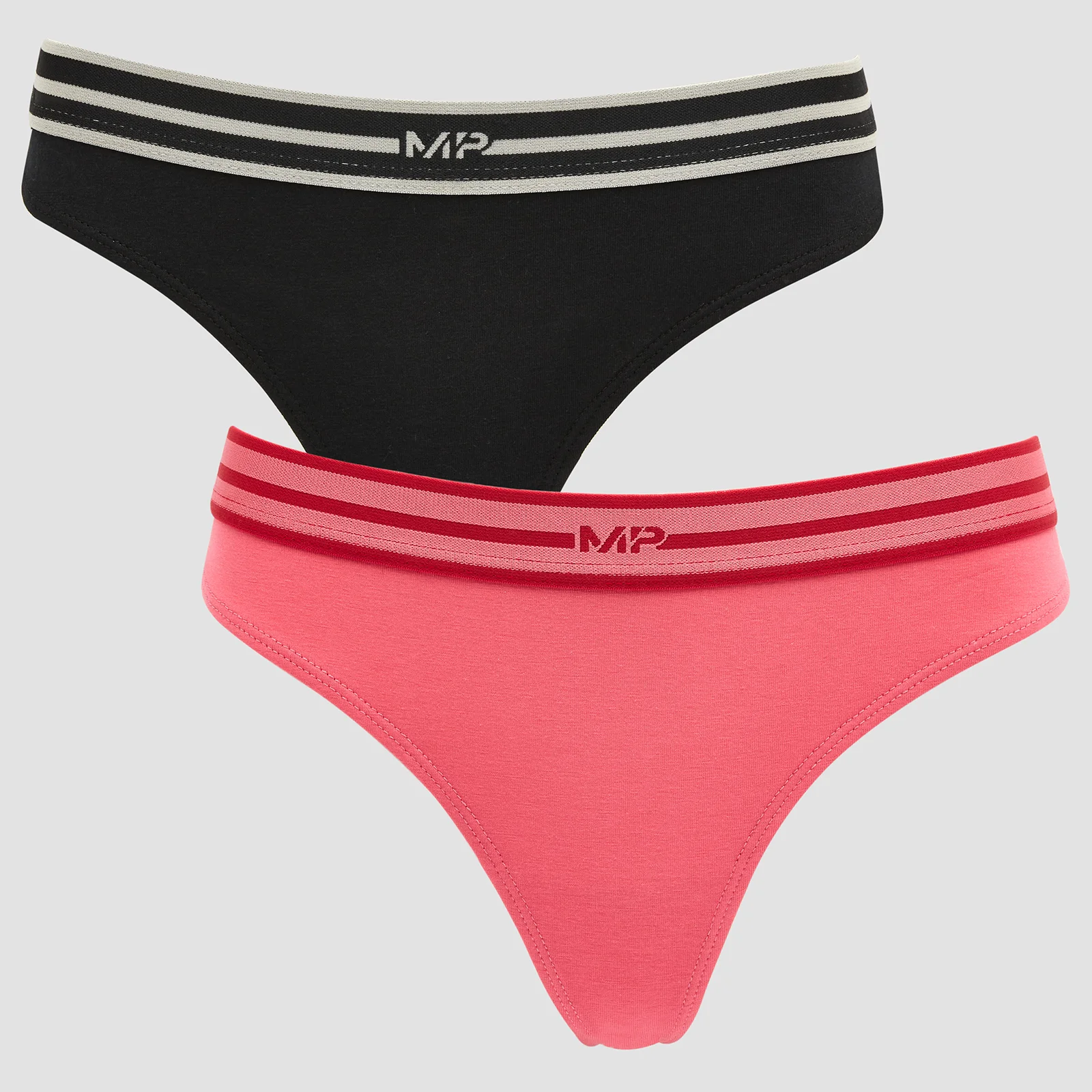 MP Women's Limited Edition Impact Essentials Thong (2 Pack) - Black/Pink - XXS Pilt 1