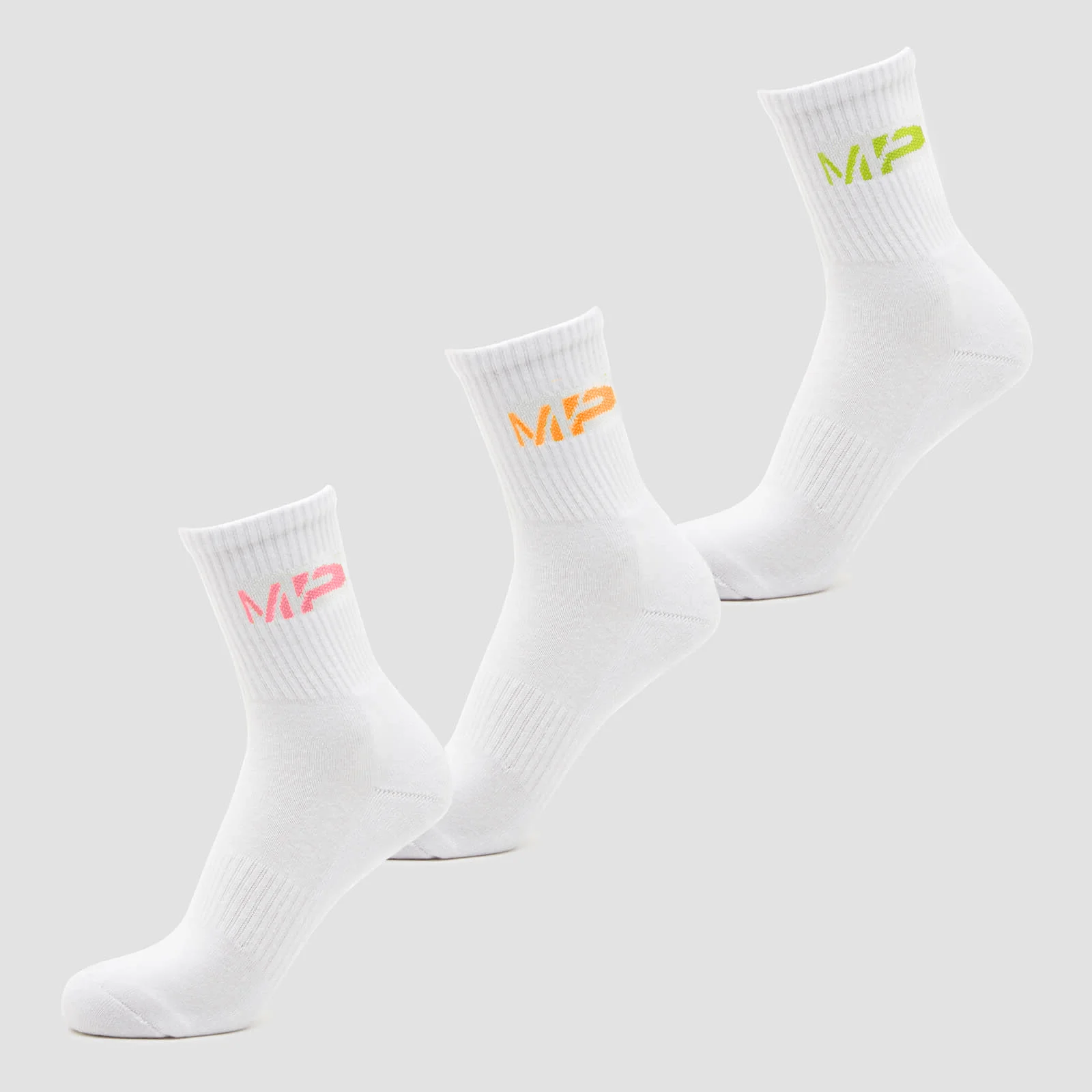 MP Men's Neon MP Logo Crew Socks (3 Pack) Orange/Lime/Rose - UK 6-8 Pilt 1
