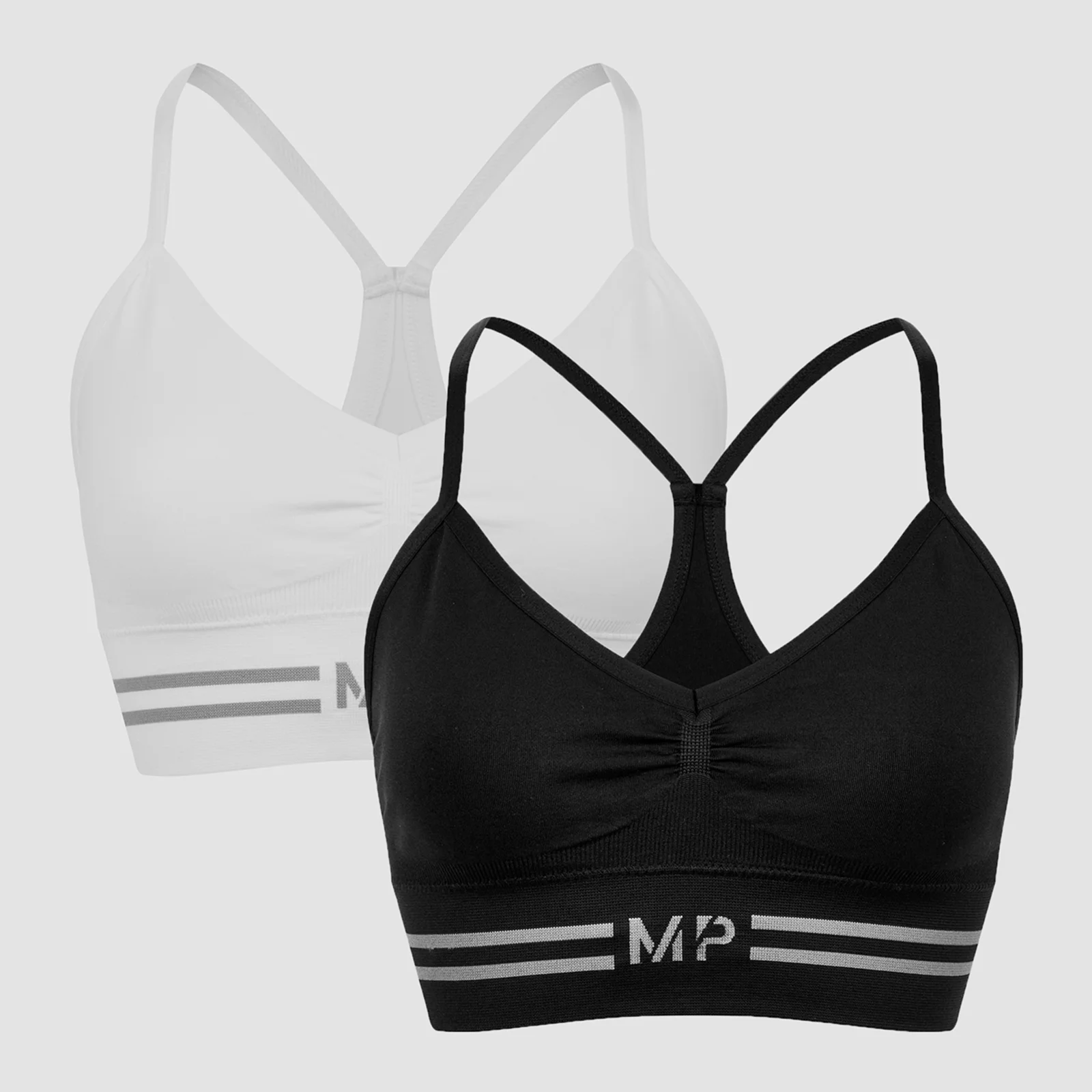 MP Women's Seamless Bralette - Black/White (2 Pack) - XXS Pilt 1