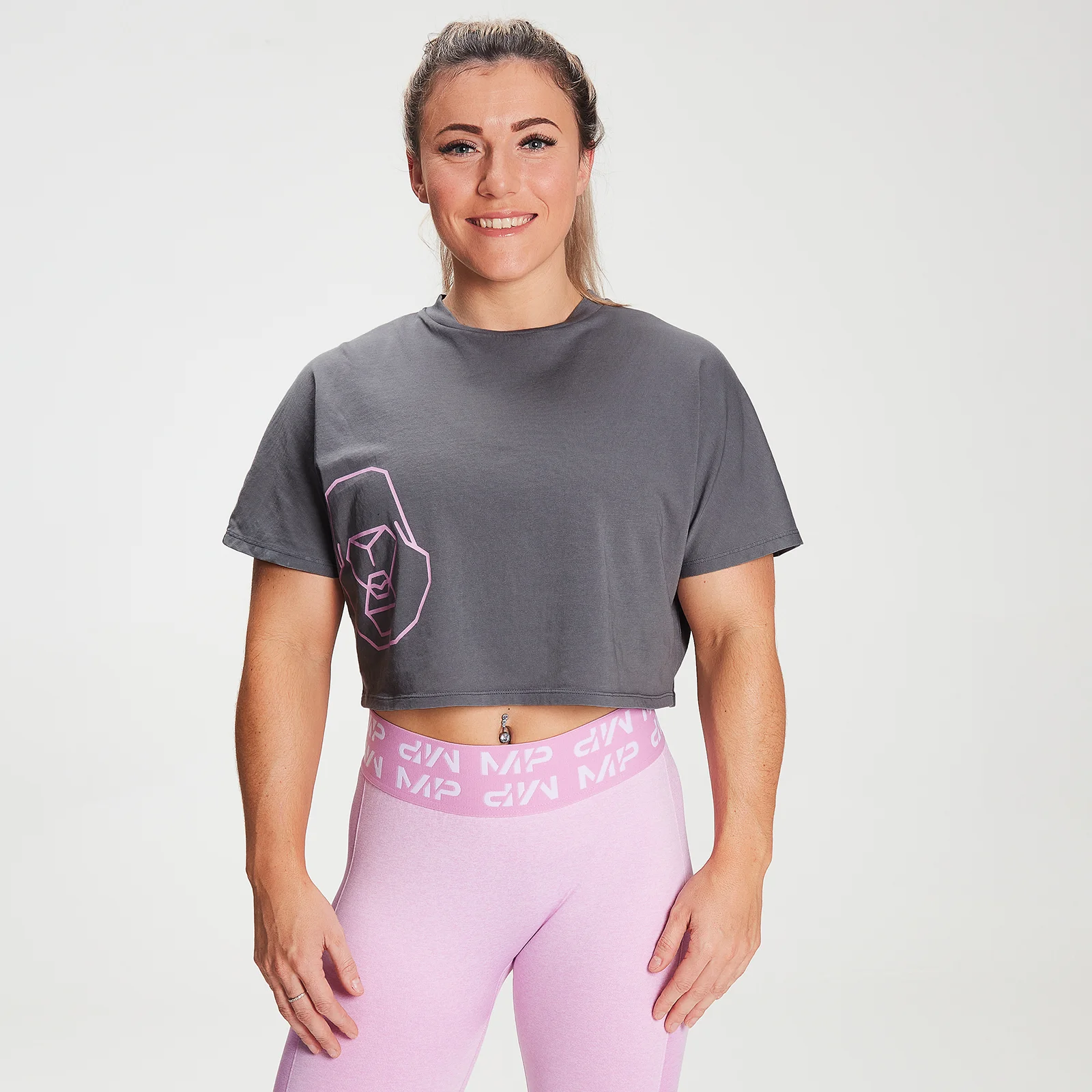 MP X Zack George Women's Washed Crop T-Shirt - Carbon - XXS Pilt 1