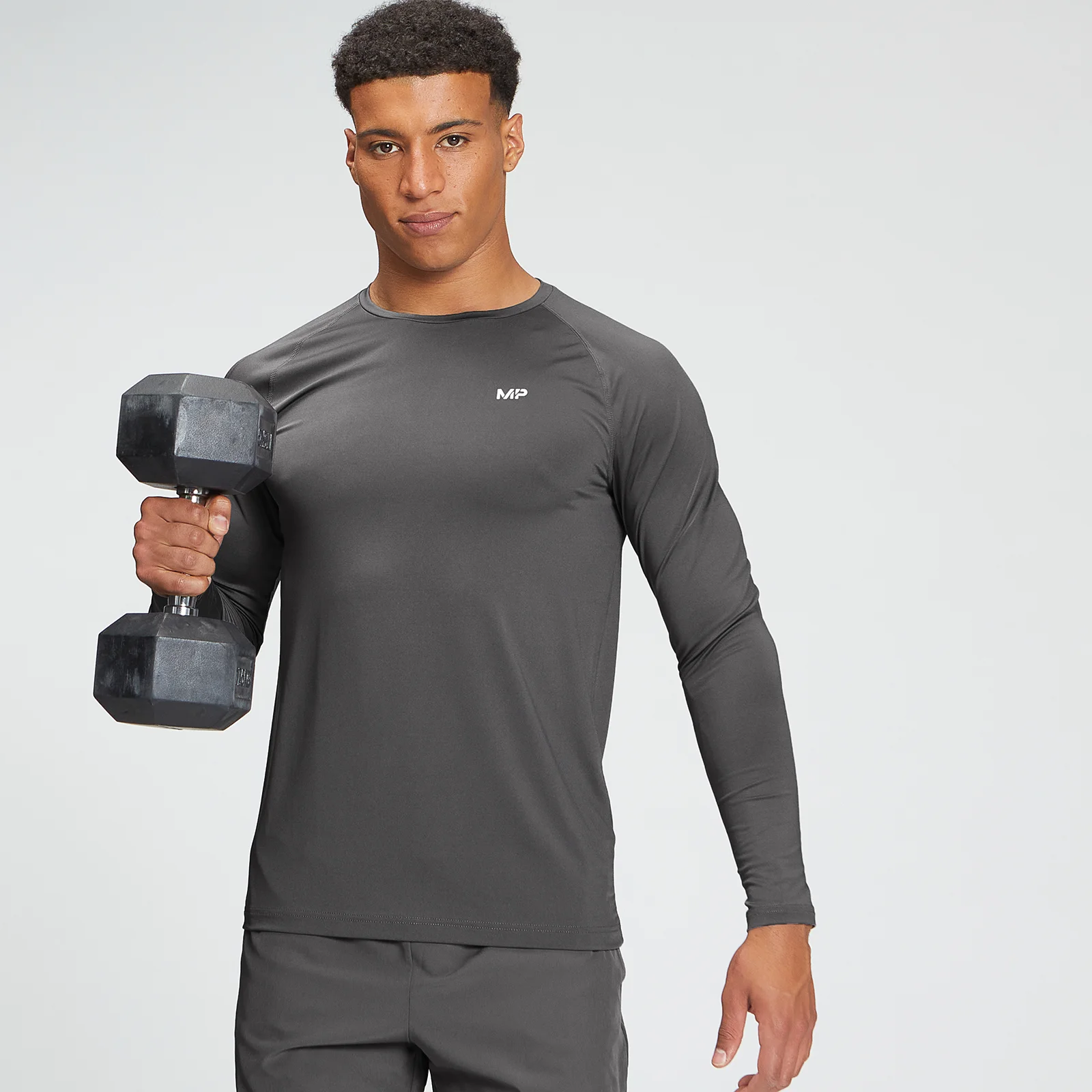 MP Men's Tempo Graphic Long Sleeve Top - Carbon - XXS Pilt 1