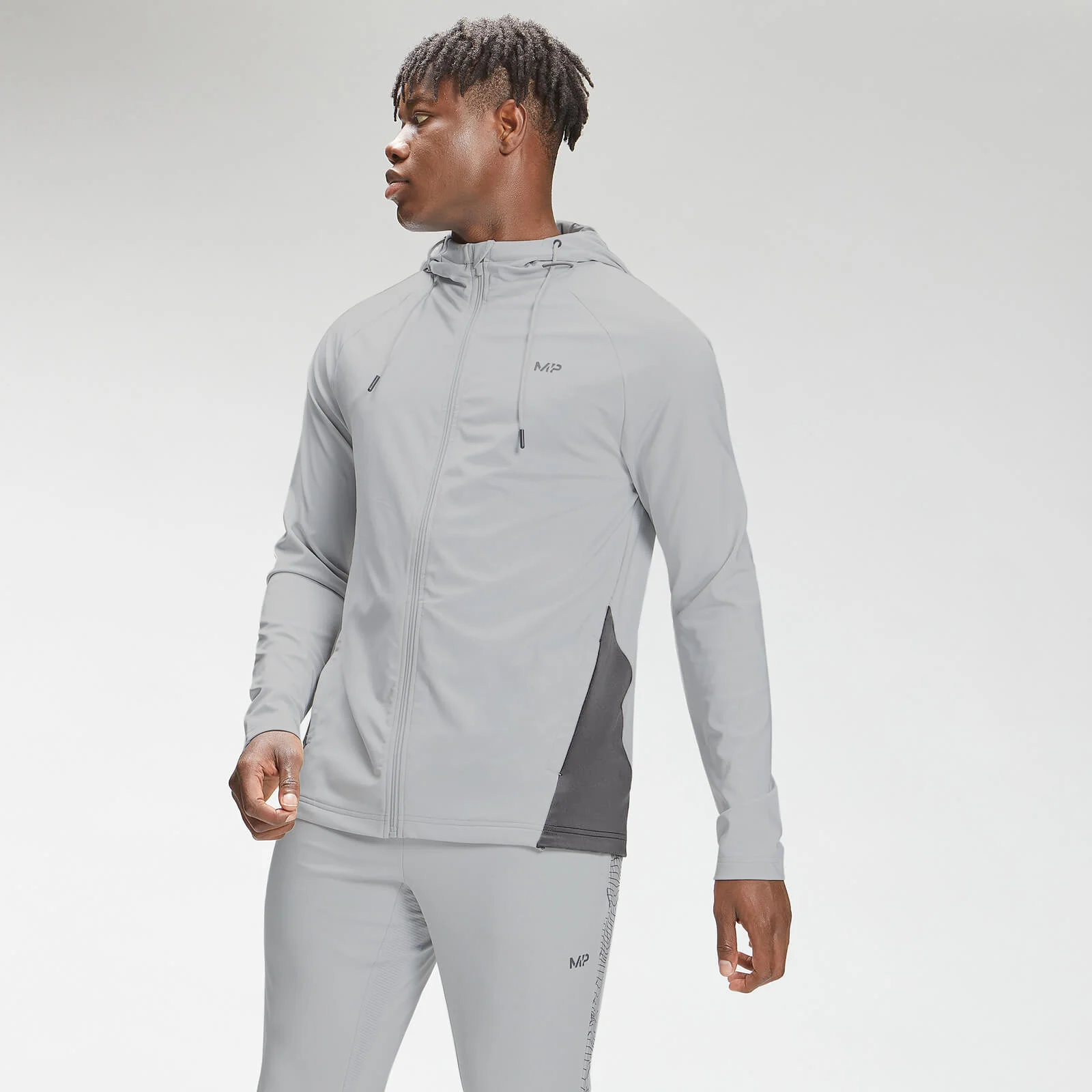 MP Men's Tempo Zip Through Hoodie - Chrome - XXS Pilt 1
