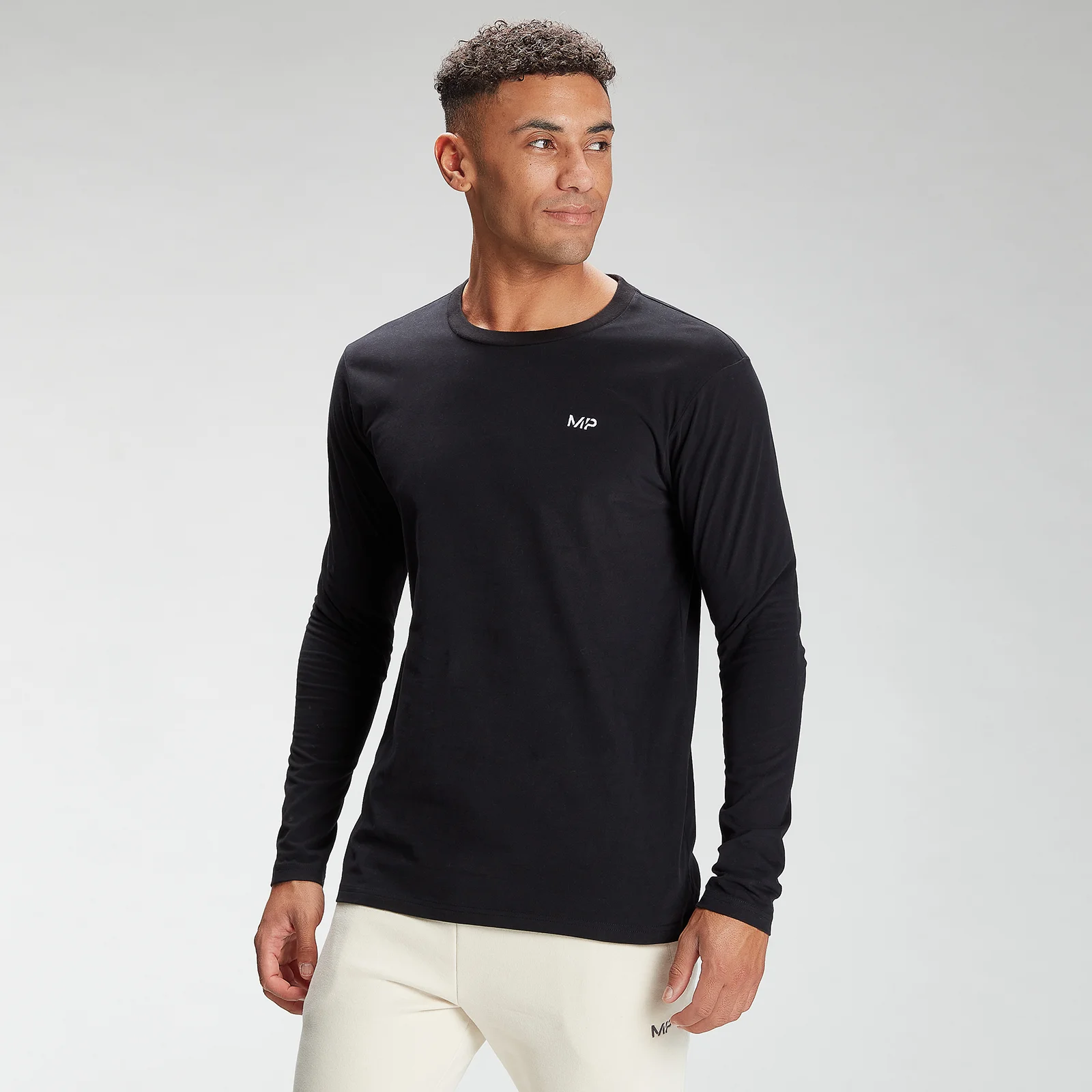 MP meeste Essentials pikkade varrukatega top - must - XXS Pilt 1