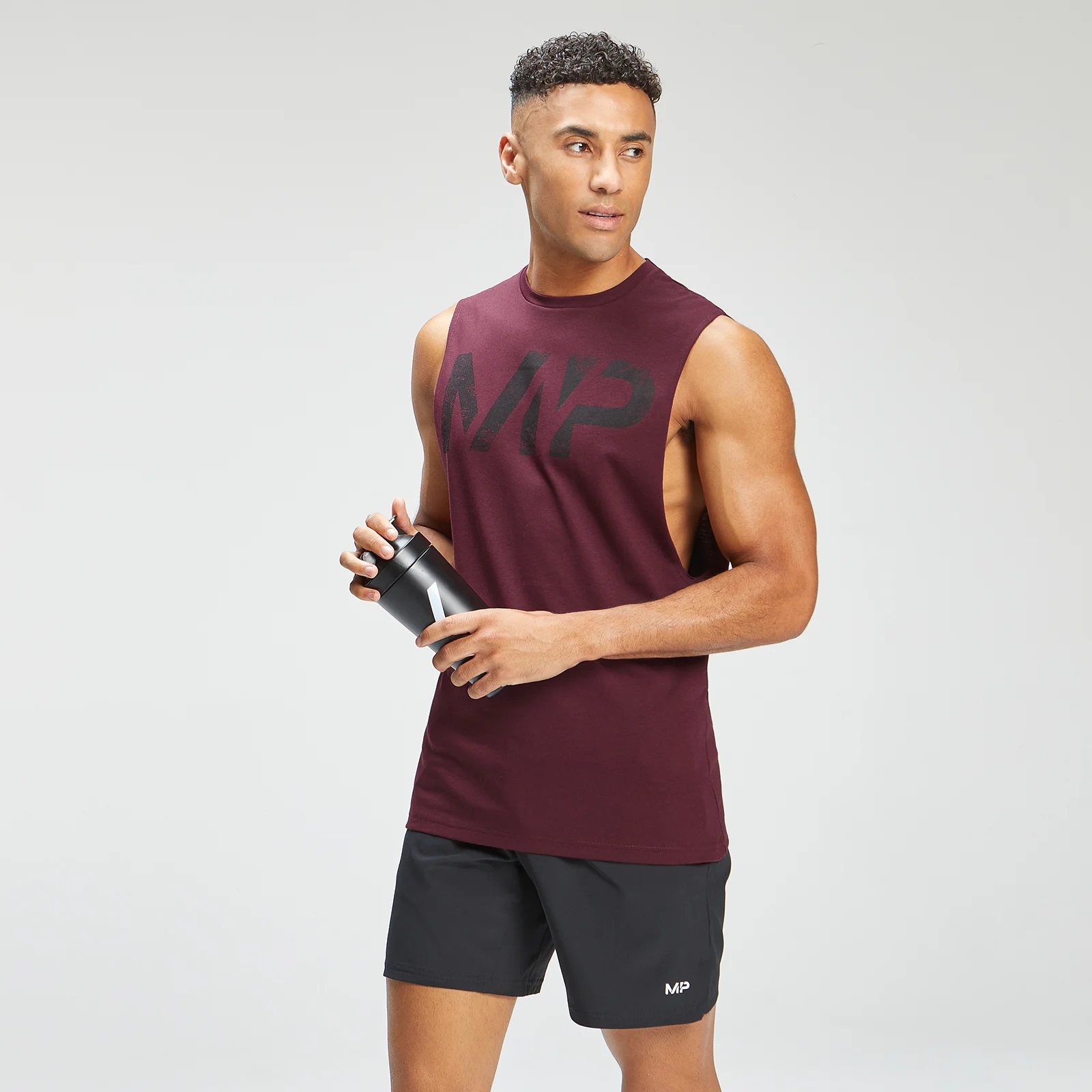 MP Men's Adapt Grit Graphic Drop Armhole Tank - Merlot Marl - XXS Pilt 1