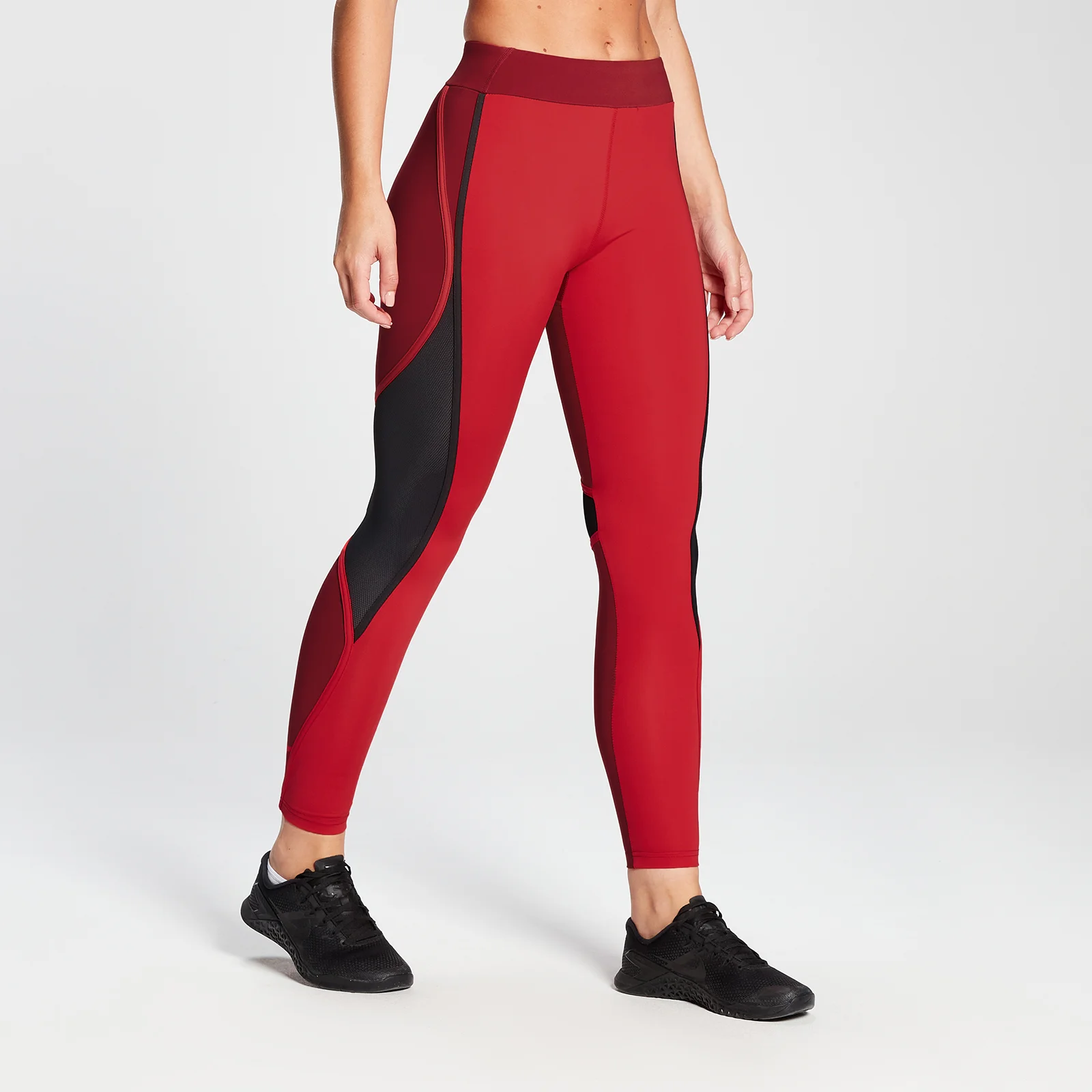 MP Naiste Engage Colour Block Leggings - Danger/Wine - XXS Pilt 1