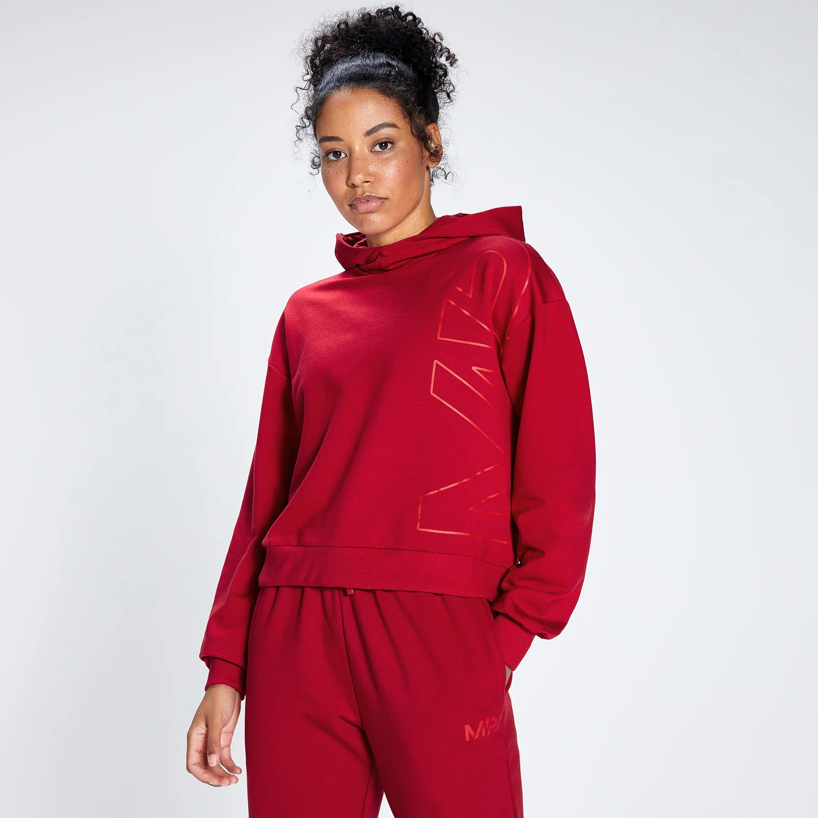 MP Women's Engage Bold Graphic Hoodie - Wine/Danger - XXS Pilt 1