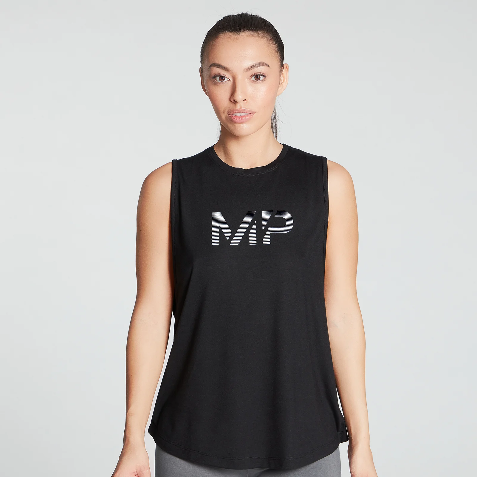 MP Women's Gradient Line Graphic Drop Armhole Vest - Black - XXS Pilt 1