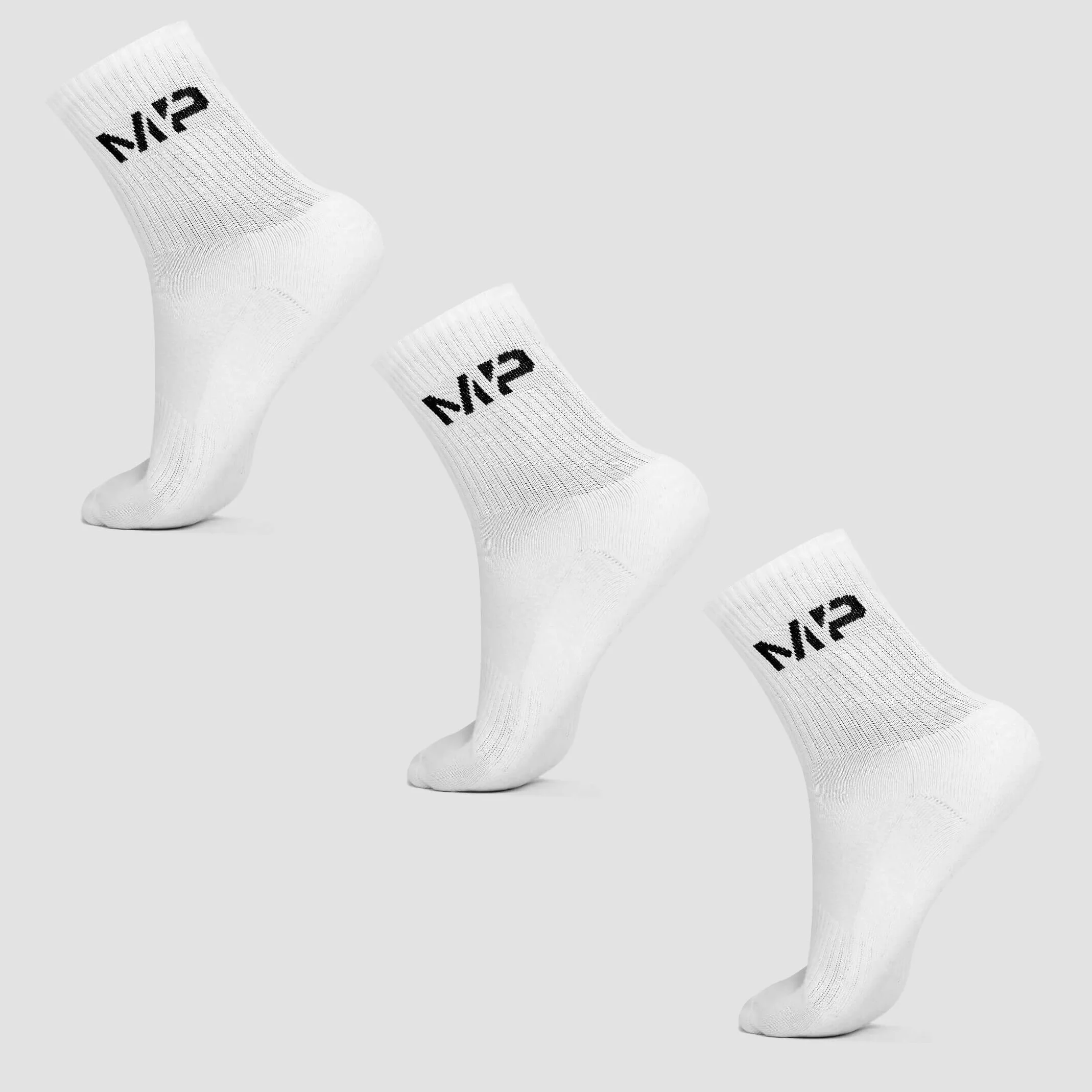 MP Men's Crew Socks (3 Pack) - White - UK 6-8 Pilt 1