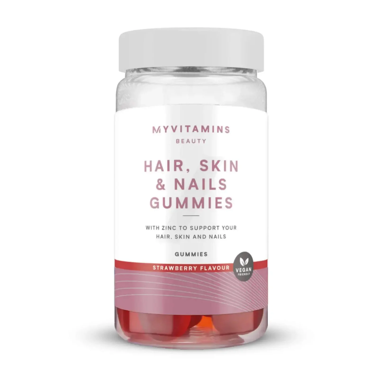 Veganitele sobivad juuste, naha ja küünte kummikommid - 60gummies - Maasikas Pilt 1