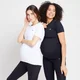 MP naiste Power rasedusaegne lühikeste varrukatega särk multipakiga - must/valge
