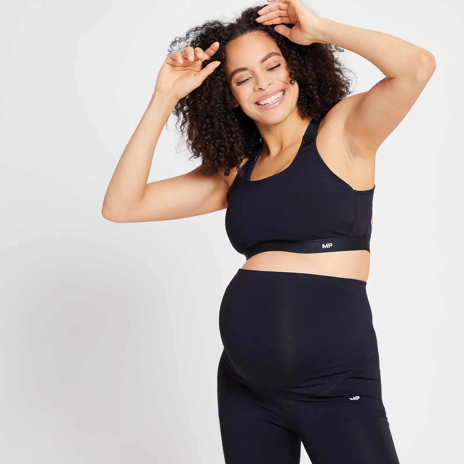 MP naiste Power rasedusaegne/imetamiseks mõeldud spordirinnahoidja - must - XXS Pilt 1
