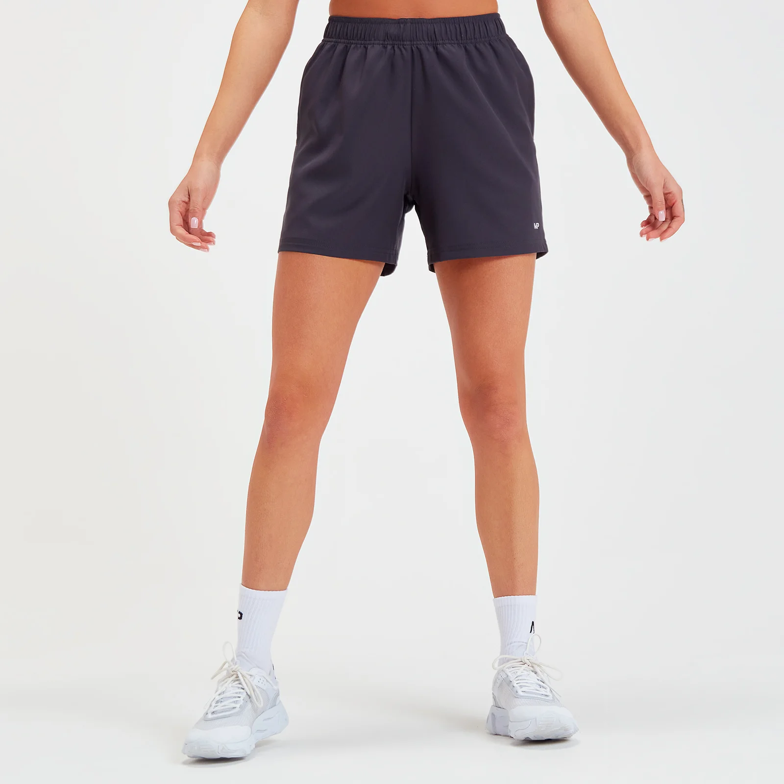 MP Women's Linear Line Graphic Shorts - Gun Metal - XXS Pilt 1