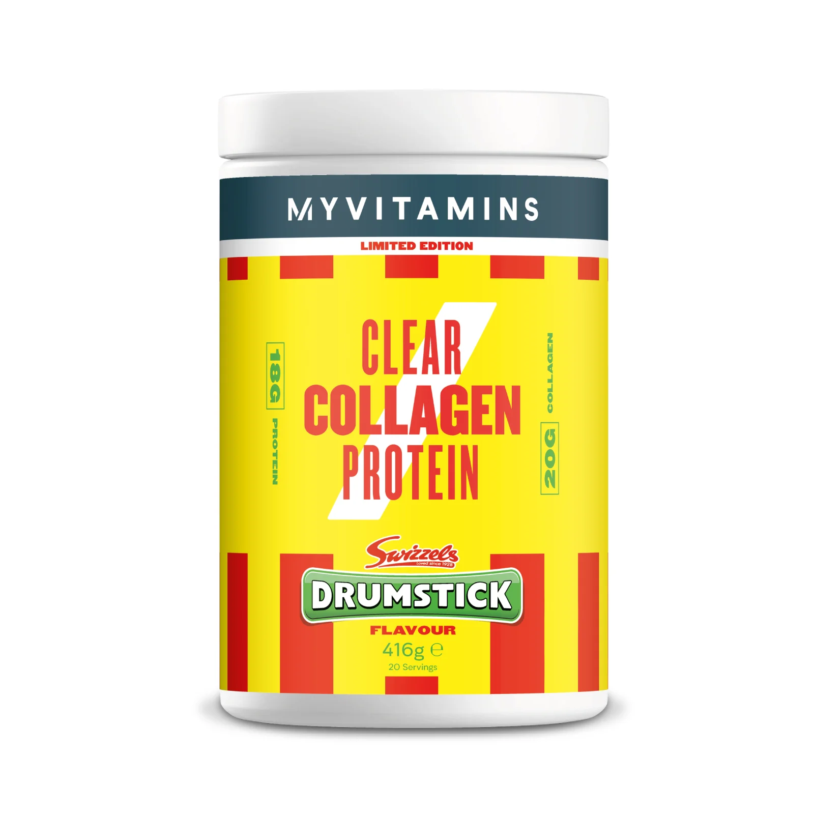 Clear Collagen — Drumstick (Swizzels) - 20servings - Refresher Pilt 1