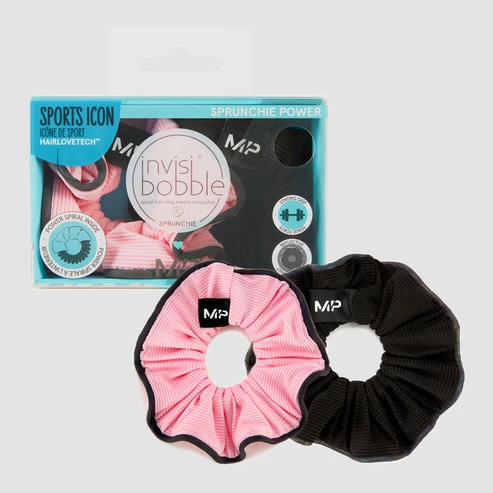 MP X Invisibobble® valgustpeegeldav Power sprunchie - must/roosa - 2 TÜKKI PAKIS
