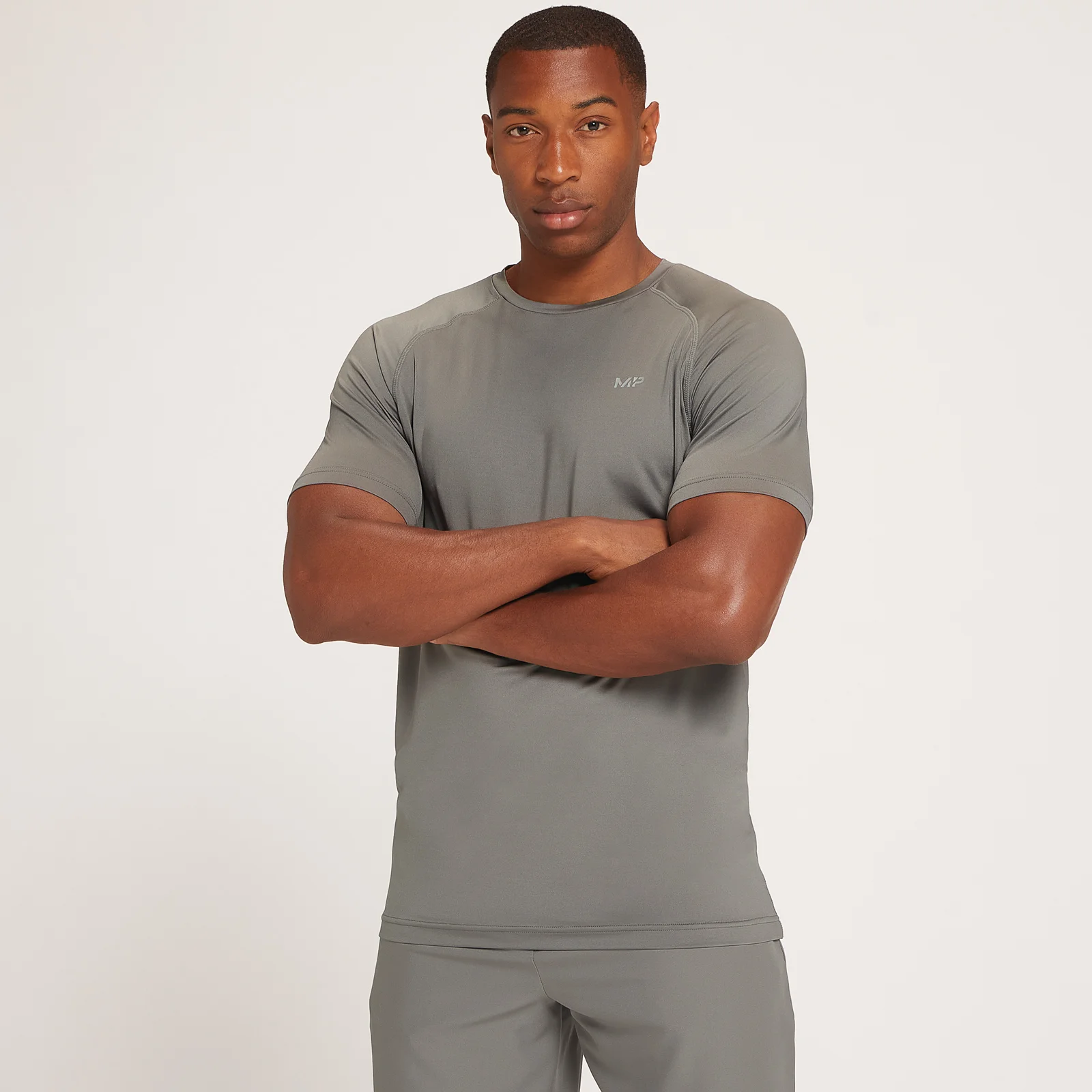 MP meeste Repeat MP trükipildiga lühikeste varrukatega treeningsärk – süsinikuhall - XXS Pilt 1