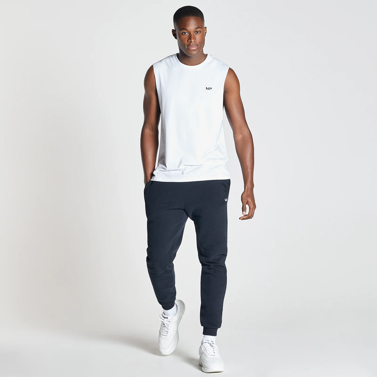MP Men's Essentials Drirelease Drop Armhole Tank Top - valge - XXS Pilt 1