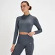 MP Naiste Tempo õmblusteta 1/4 Zip Crop Top - grafiit