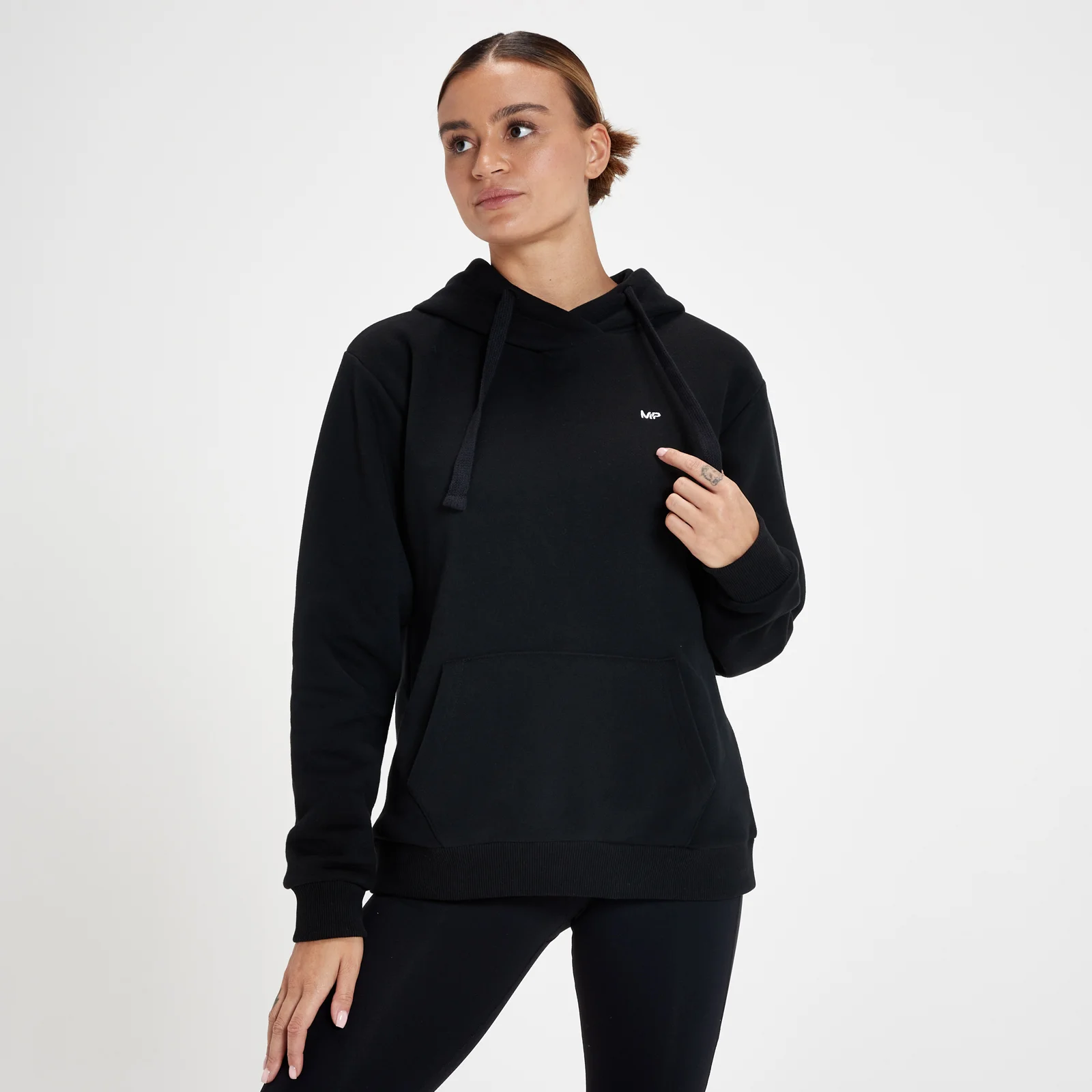 MP Women's Essentials Hoodie with Kangaroo Pocket - Black - XXS Pilt 1