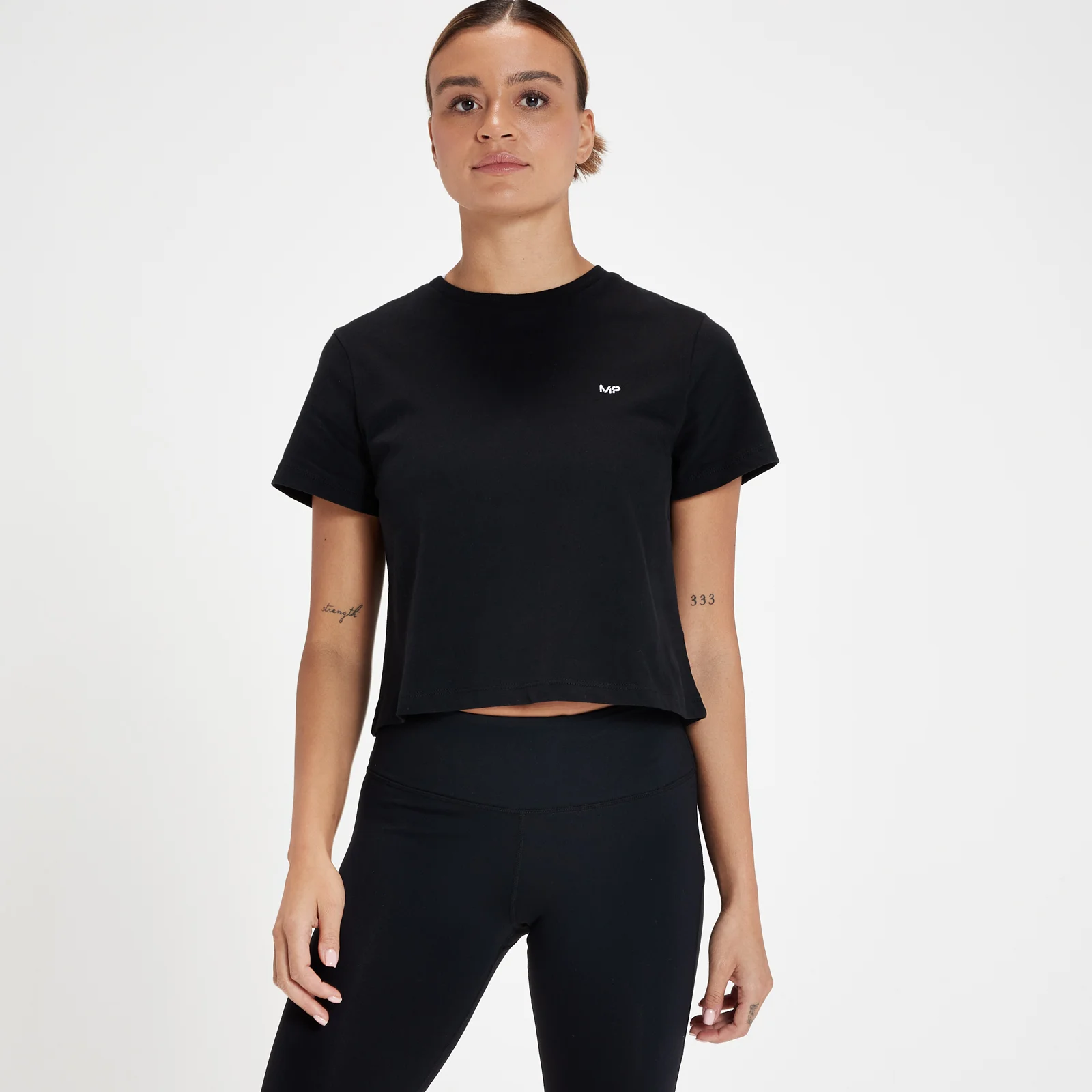 MP Women's Rest Day Crop T-Shirt - Black - XXS Pilt 1